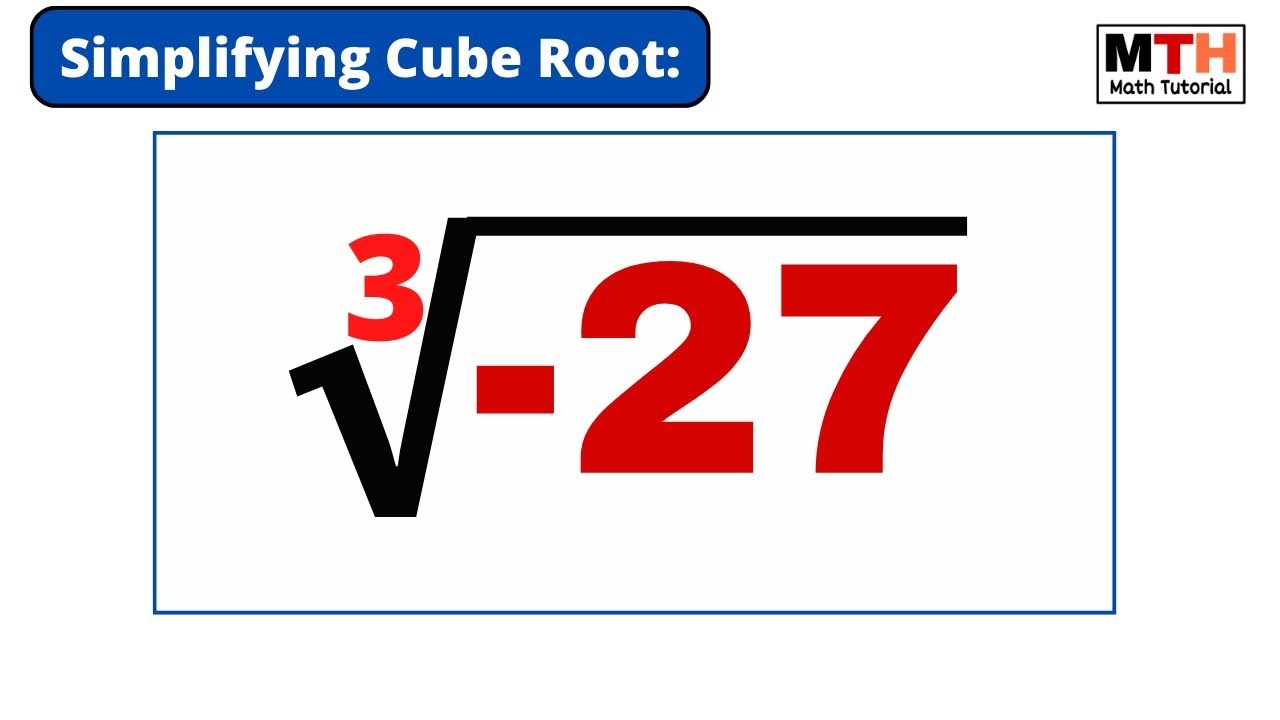 Cube Root Of 27 Cube Root Of Negative 27 Cube Root Of Minus 27 YouTube