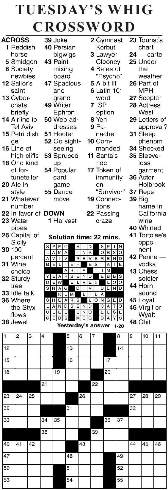 0120 Crossword Crosswords Cecildaily