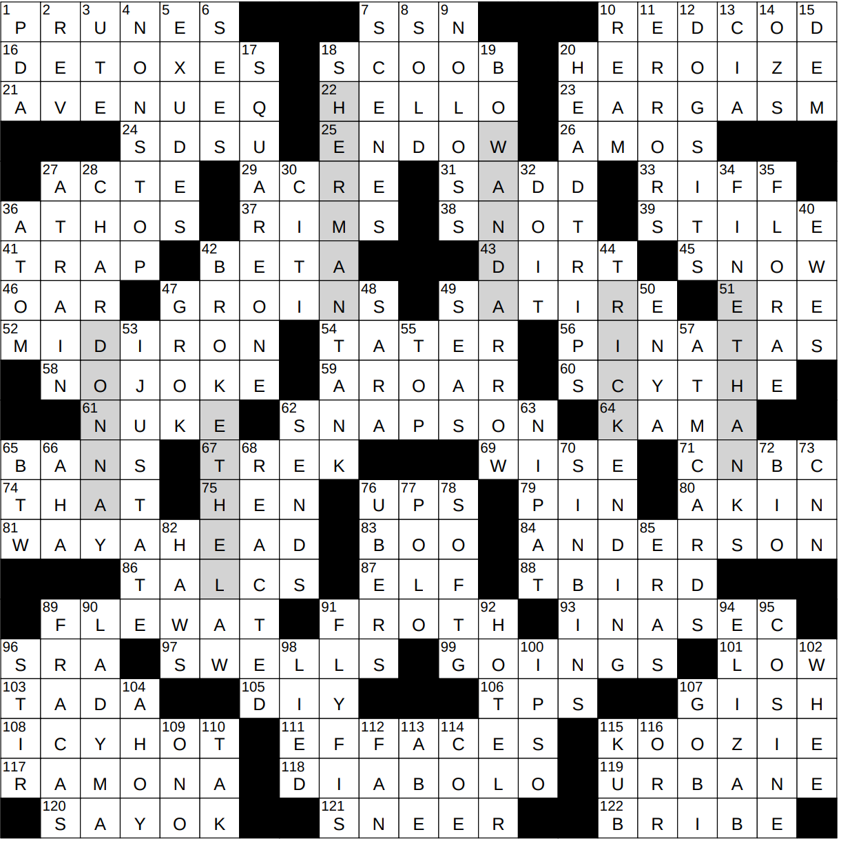 small amount of manhattan crossword clue