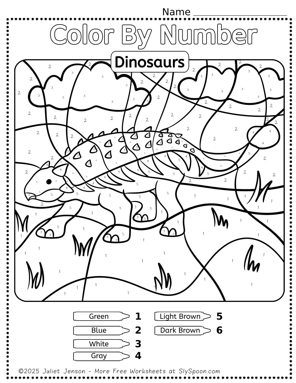 dinosaur color by number dinosaur color by number