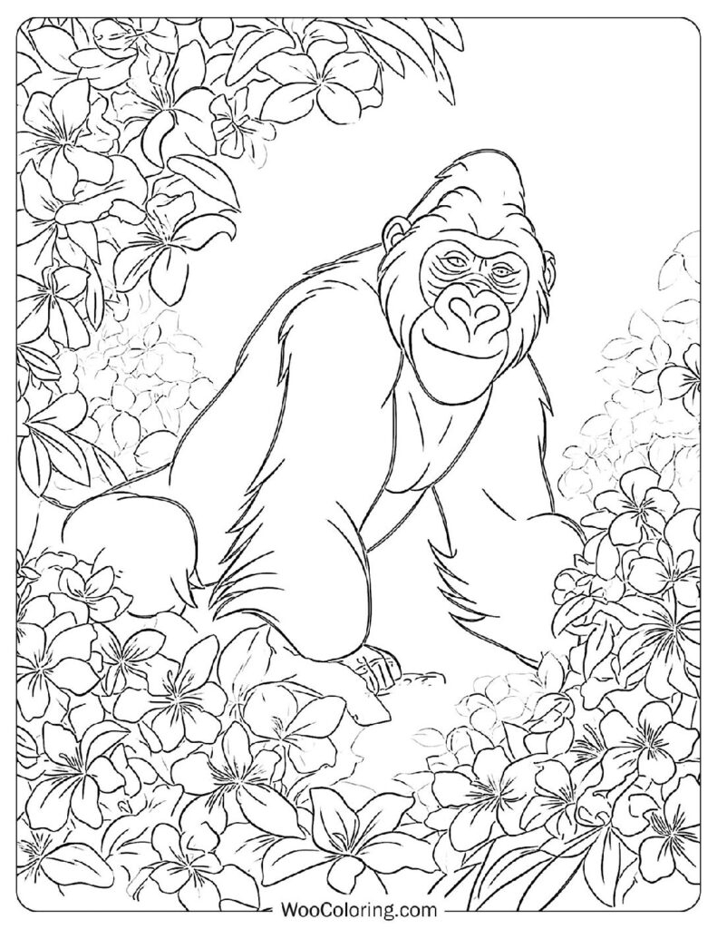 100 Gorilla Coloring Pages Free PDF To Print Woo Coloring