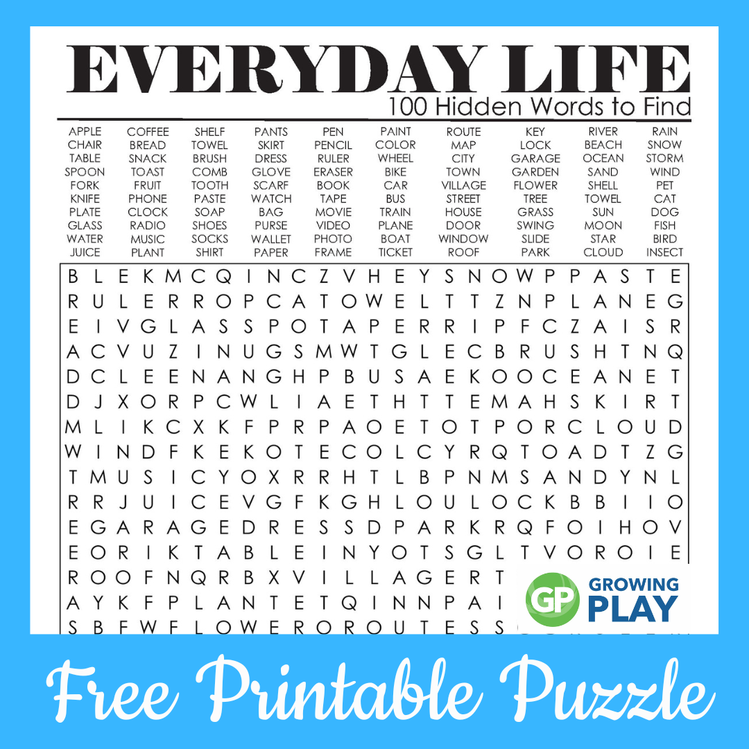 free word search printable