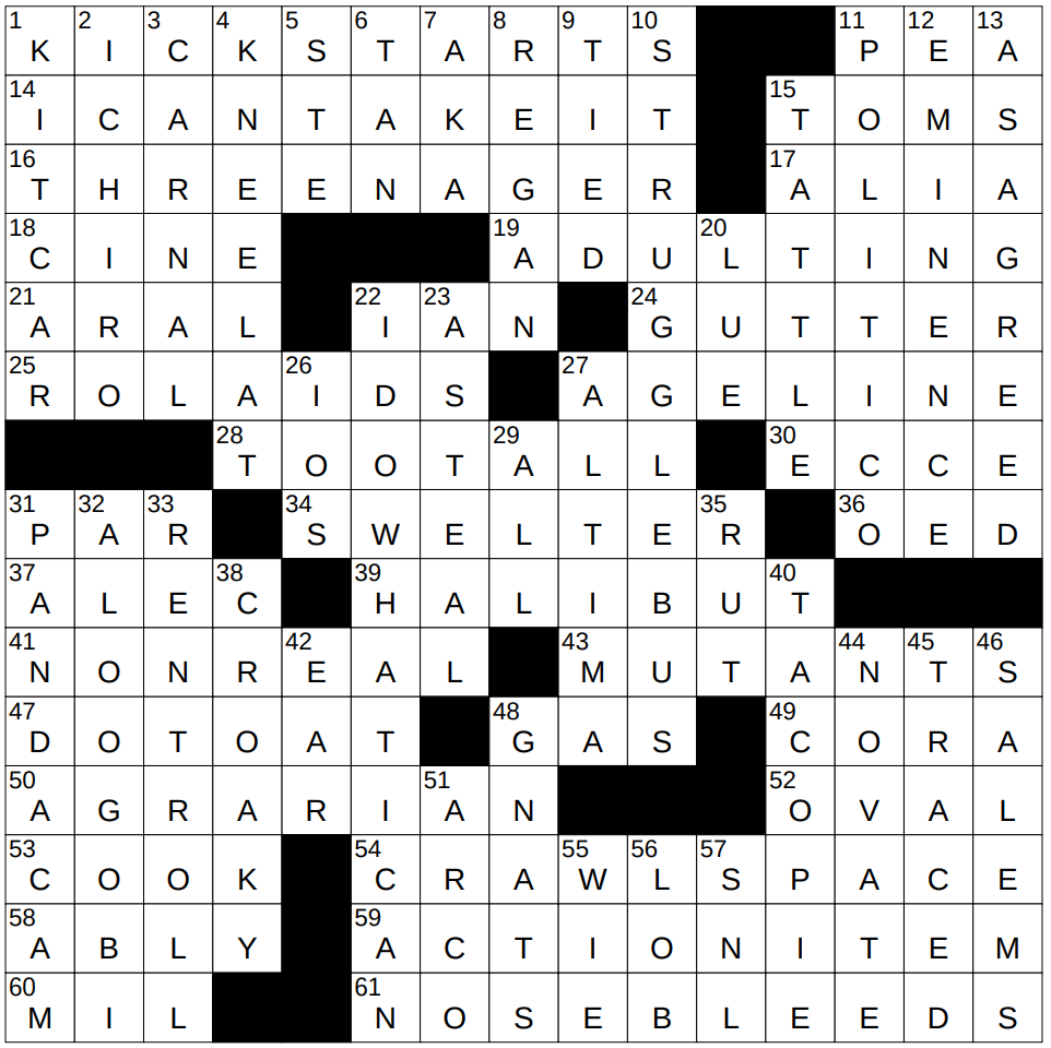 1109 24 NY Times Crossword 9 Nov 24 Saturday NYXCrossword