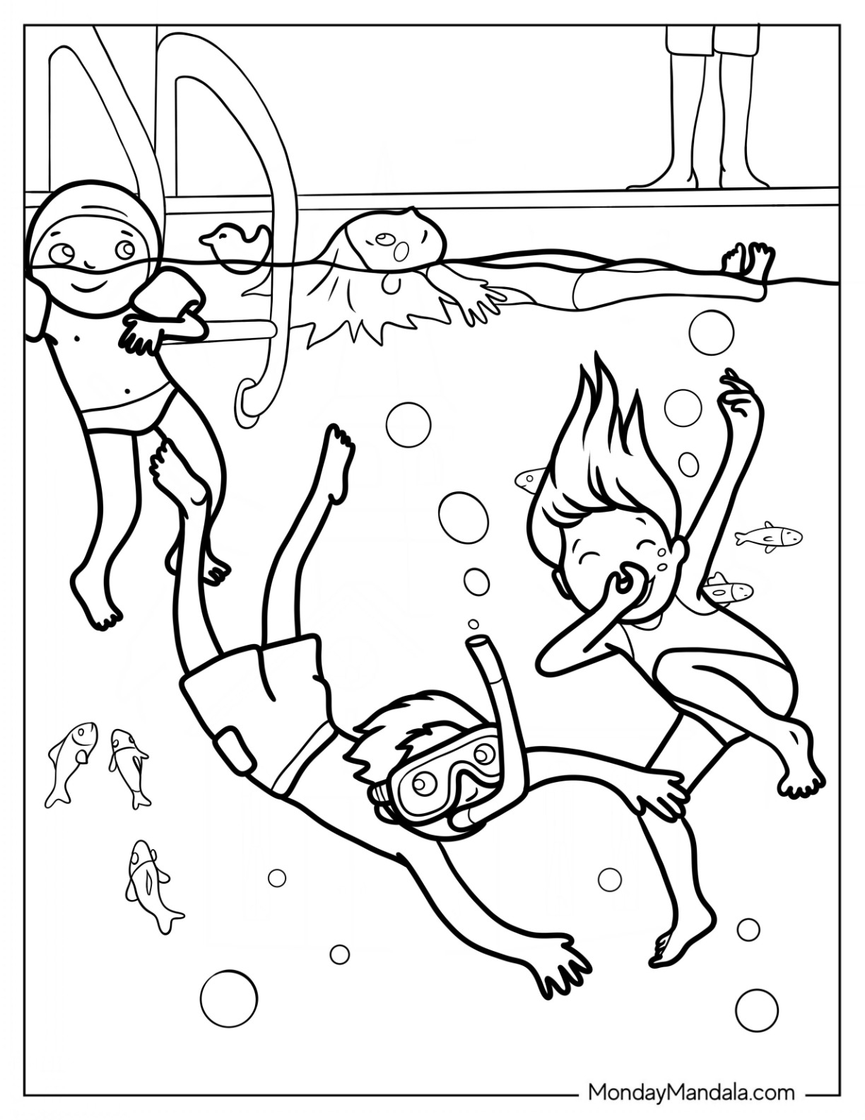 20 Swimming Coloring Pages Free PDF Printables 