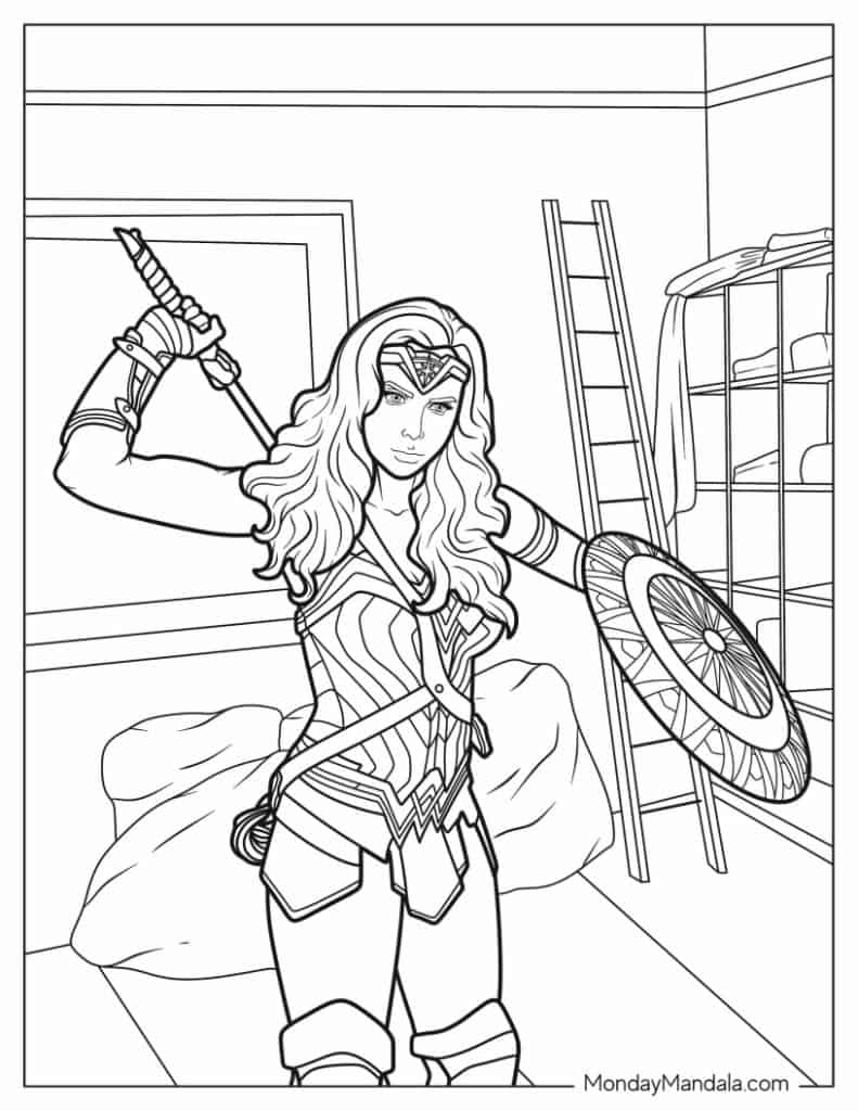 24 Wonder Woman Coloring Pages Free PDF Printables 