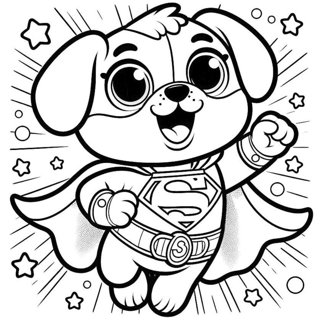 25 Super Pet Coloring Pages Coloring Pets Dogs Cats Heroes Kids Coloring Pages Printables Jpg Pdf Etsy