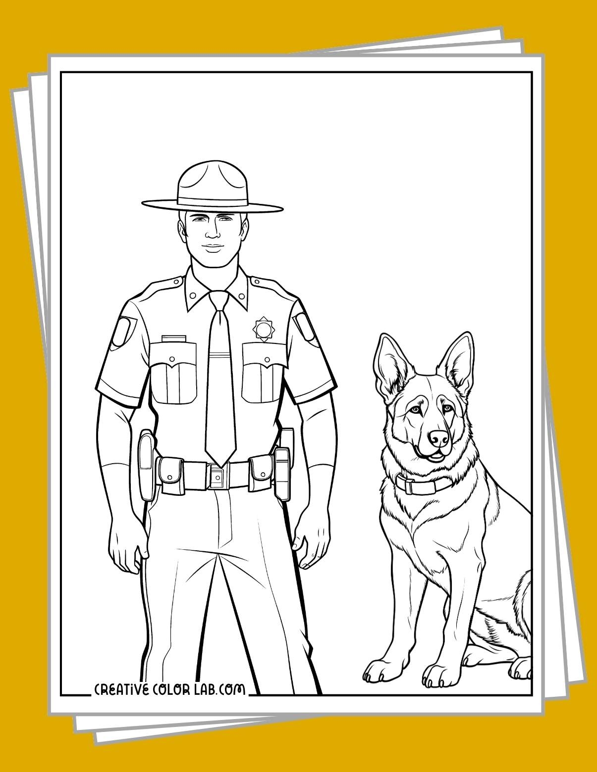 coloring pages of cops