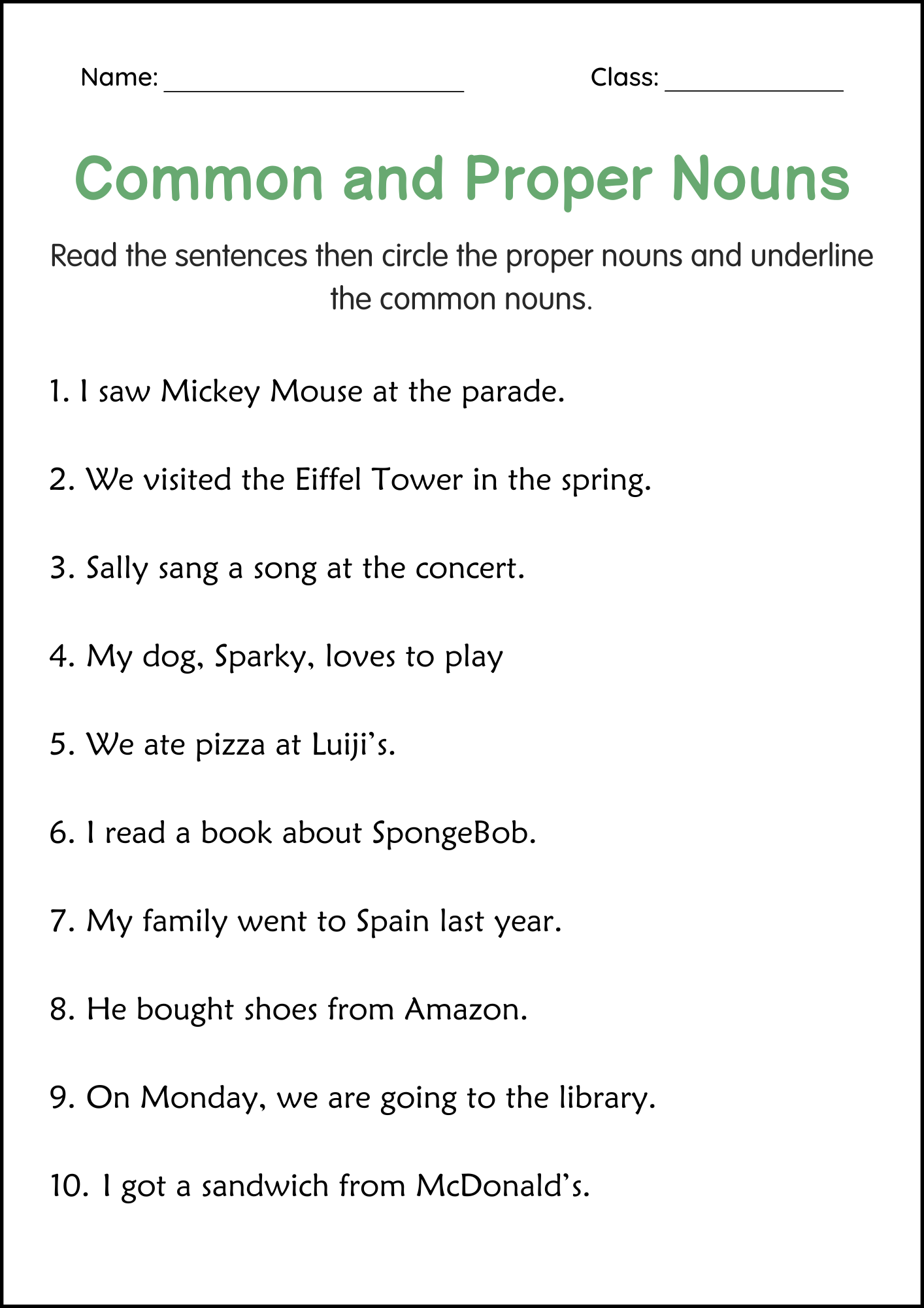 2nd Grade Common And Proper Nouns Grammar Activities Worksheets Made By Teachers 2nd Grade Common And Proper Nouns Grammar Activities Worksheets Made By Teachers