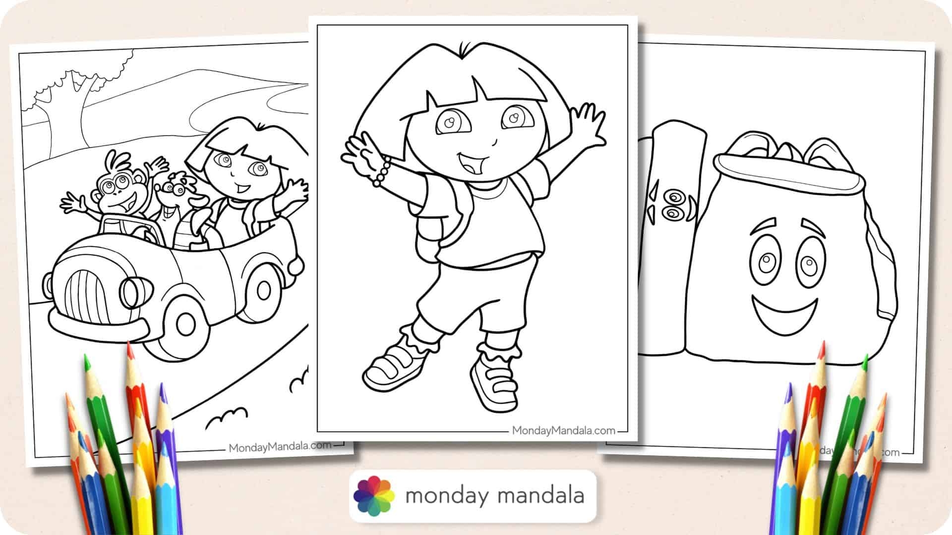 coloring sheets of dora