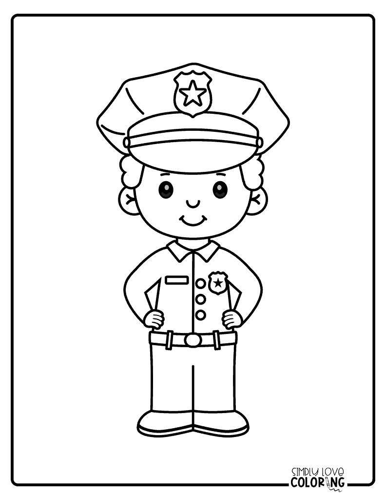 coloring pages of policeman