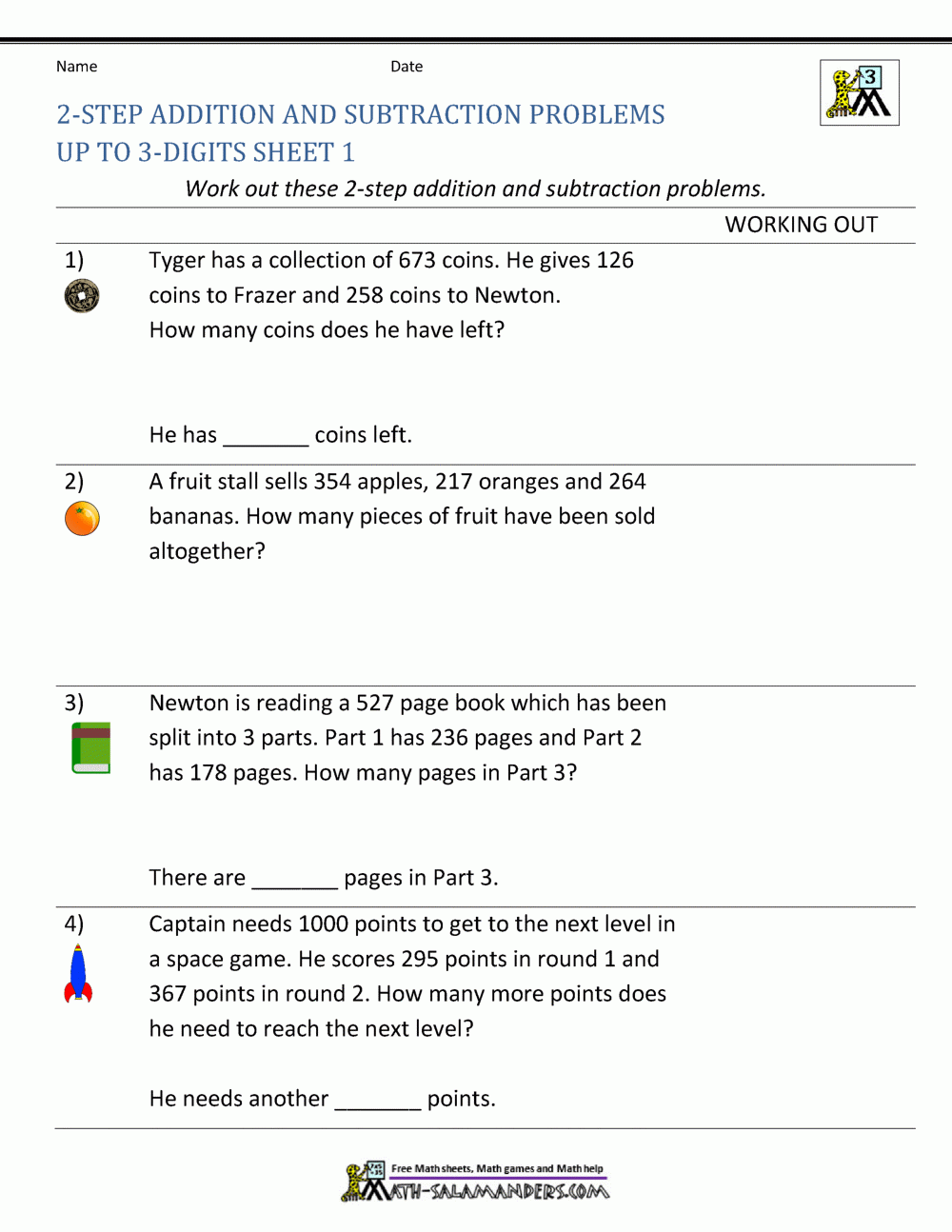 word problems addition and subtraction
