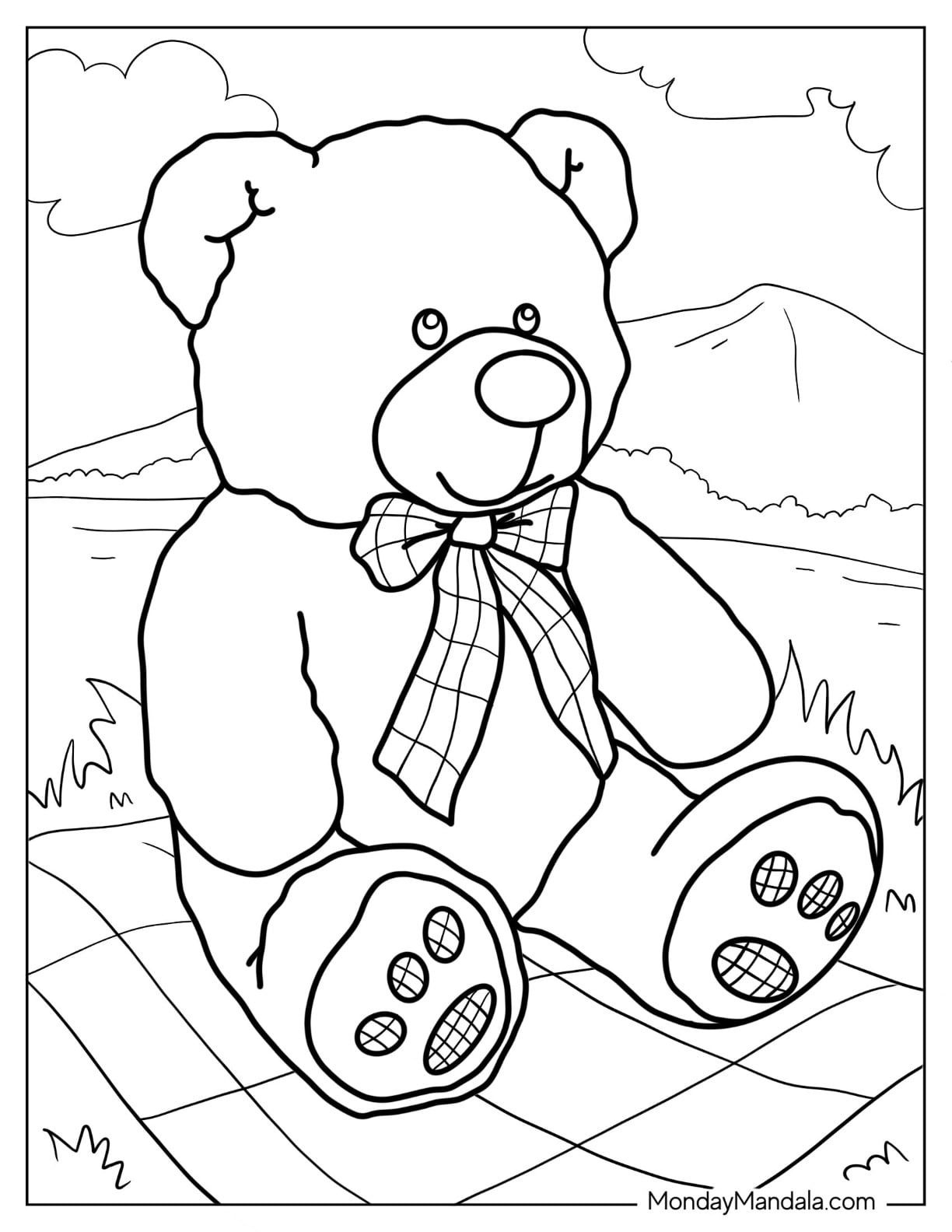 coloring pictures teddy bears