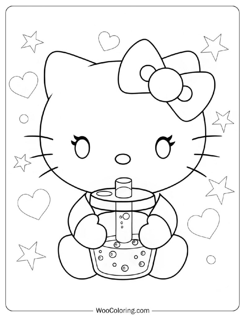 printable coloring hello kitty