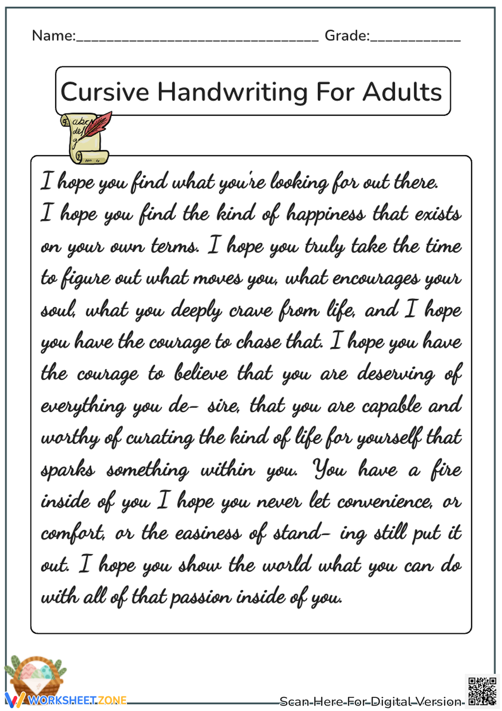 handwriting worksheets for adults handwriting worksheets for adults