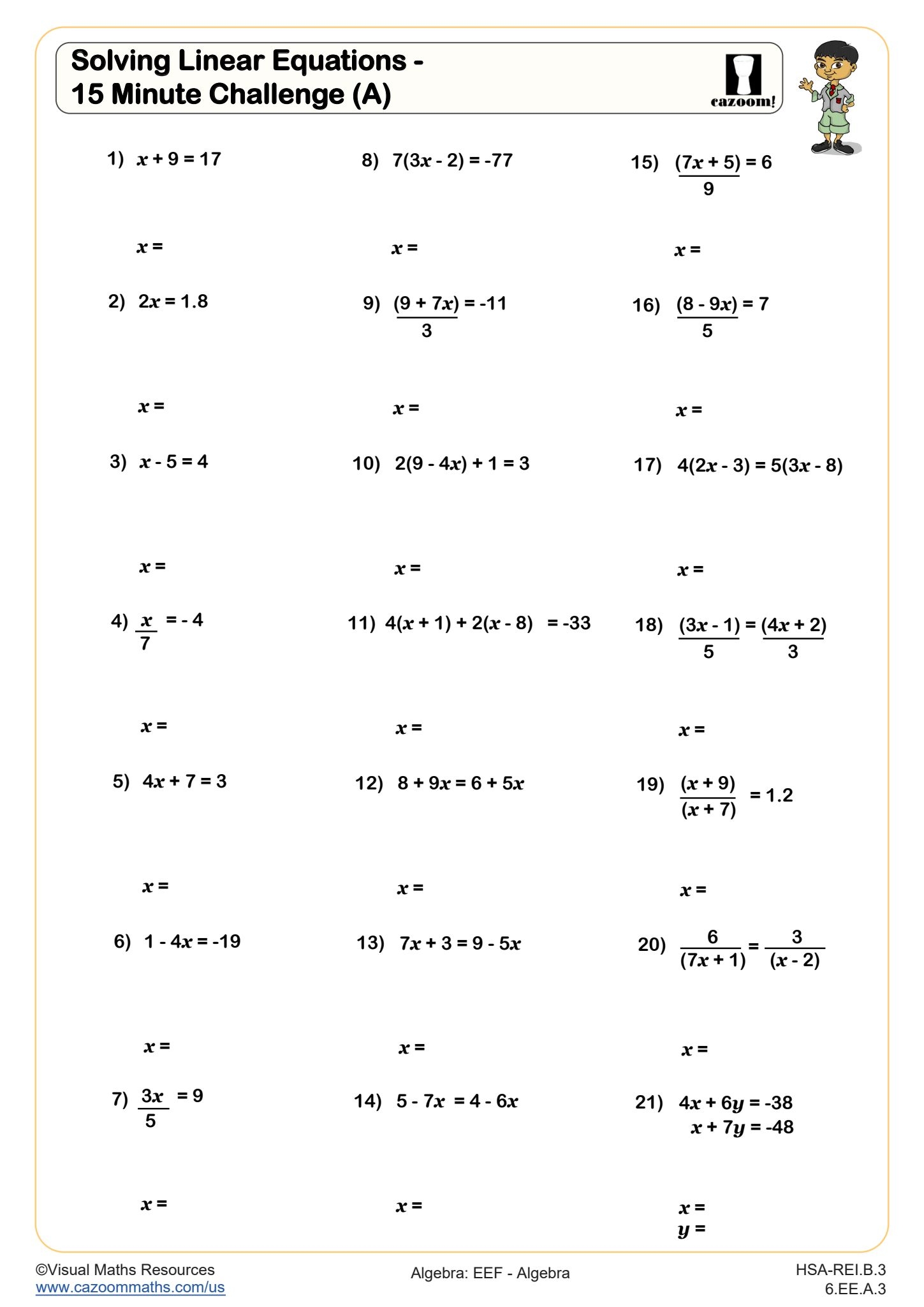 Algebra Worksheets With Answers Grades 6 12 Algebra Worksheets With Answers Grades 6 12