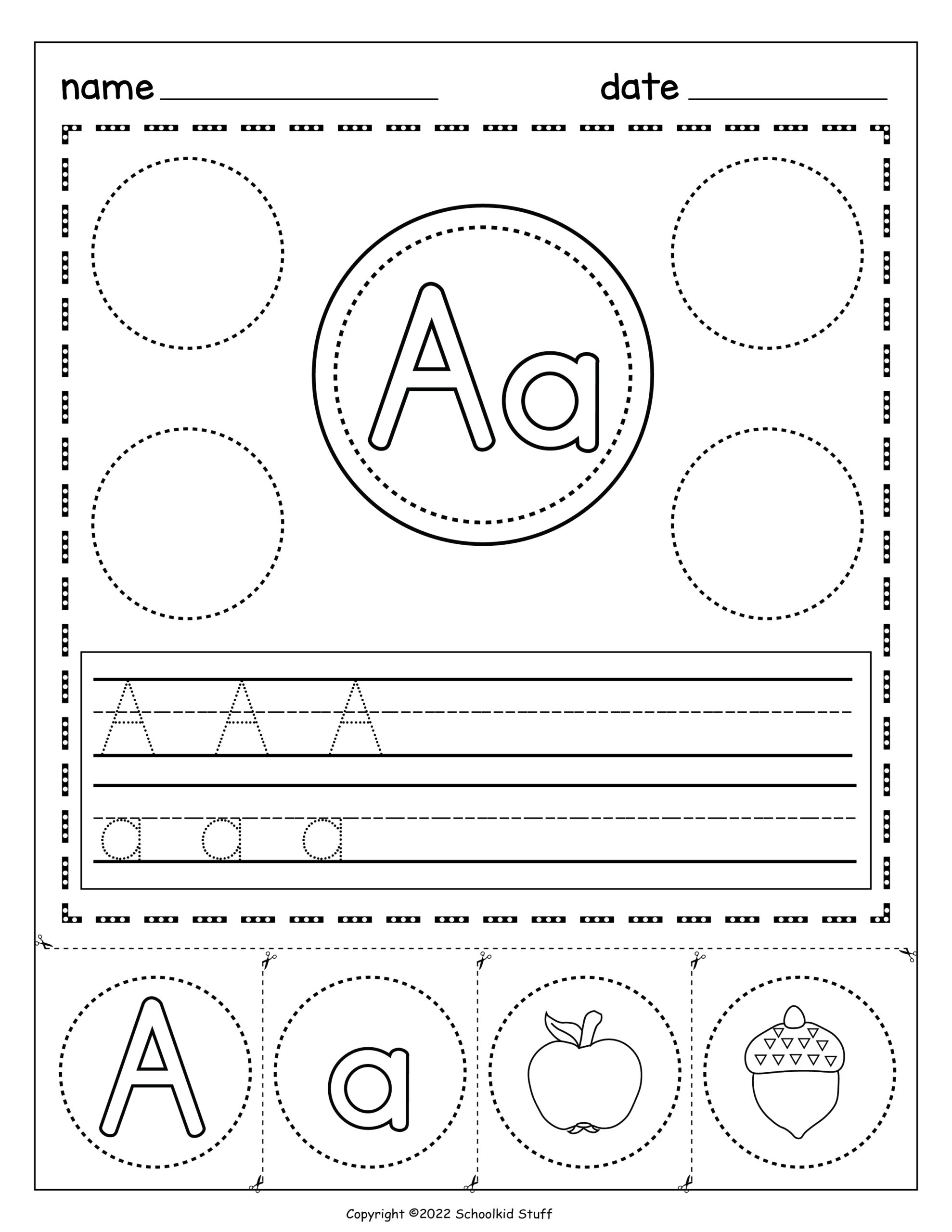letter a worksheet kindergarten