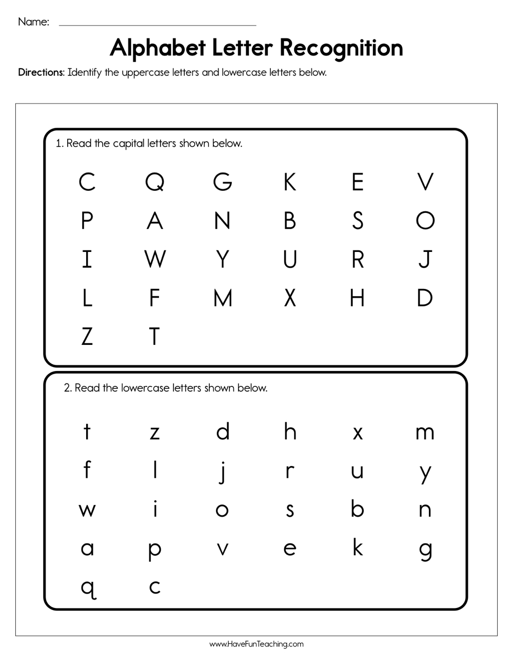 Alphabet Letter Recognition Assessment Have Fun Teaching Alphabet Letter Recognition Assessment Have Fun Teaching