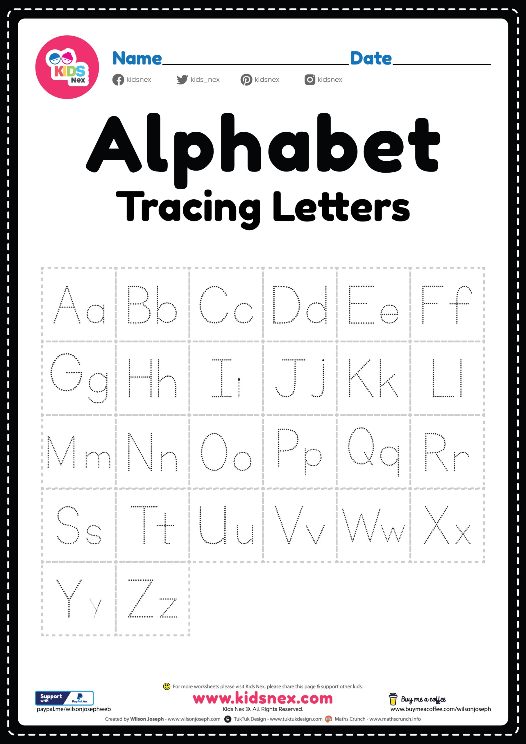 trace the alphabet printable trace the alphabet printable