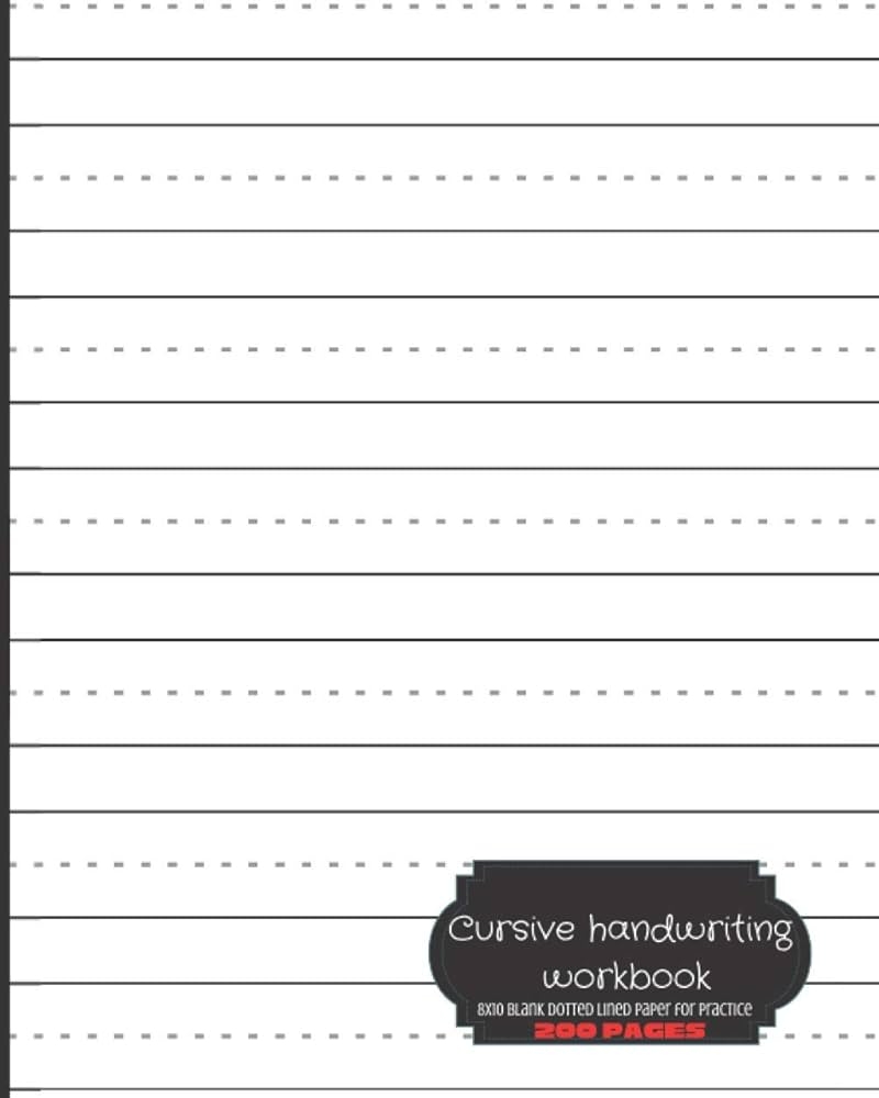 Amazon Cursive Handwriting Workbook Blank Dotted Lined Paper Cursive Workbooks 9798551301813 Ashley Michiel T Books