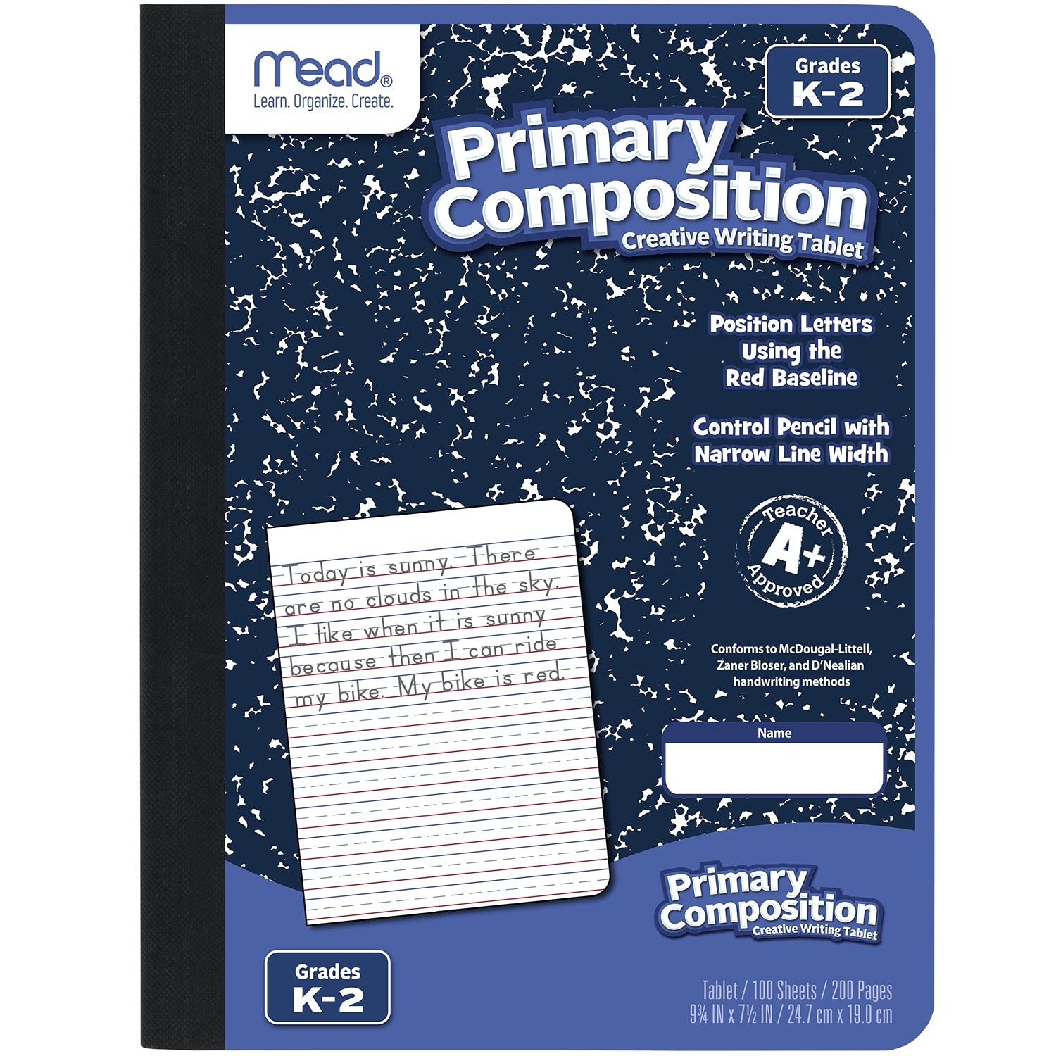 Amazon Mead Primary Composition Book Primary Ruled Journal Grades K 2 7 1 2 X 9 3 4 100 Sheets Blue Marble 09902 Composition Notebooks Office Products