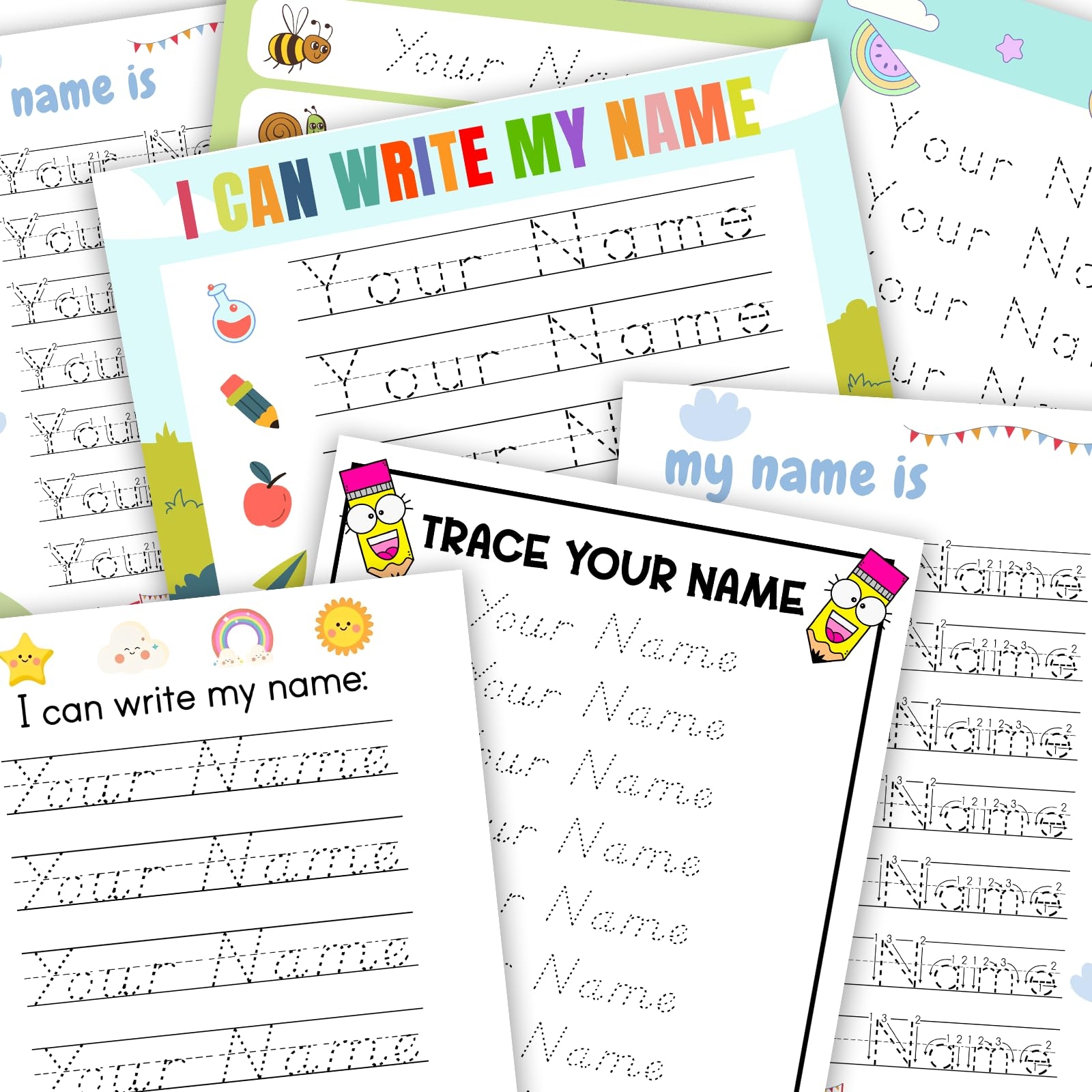 name writing practice sheets