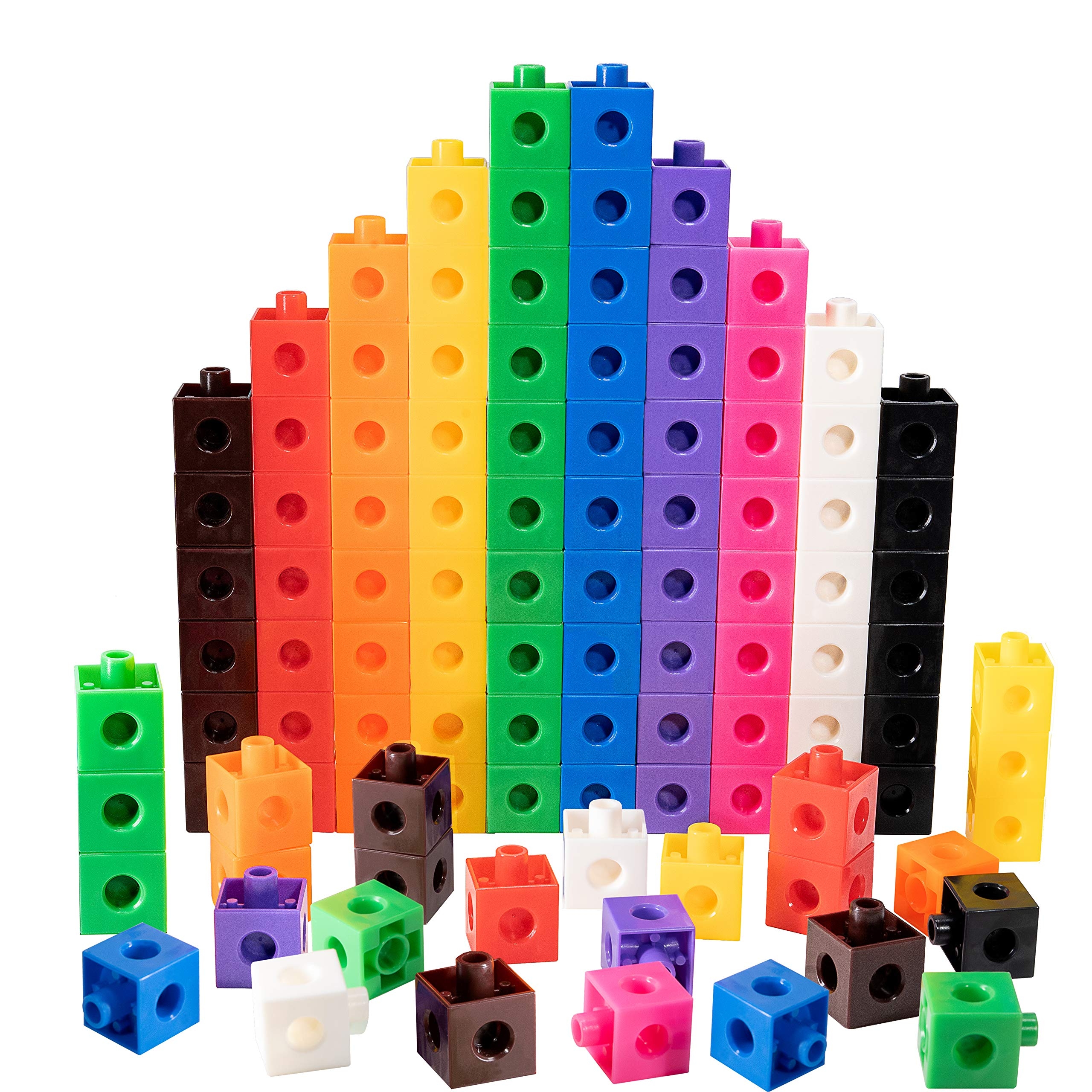 Amazon TOYLI 100 Piece Linking Cubes Set Counting Blocks STEM Connecting Blocks Math Manipulatives Educational Toys For 5 Year Old Toys Games
