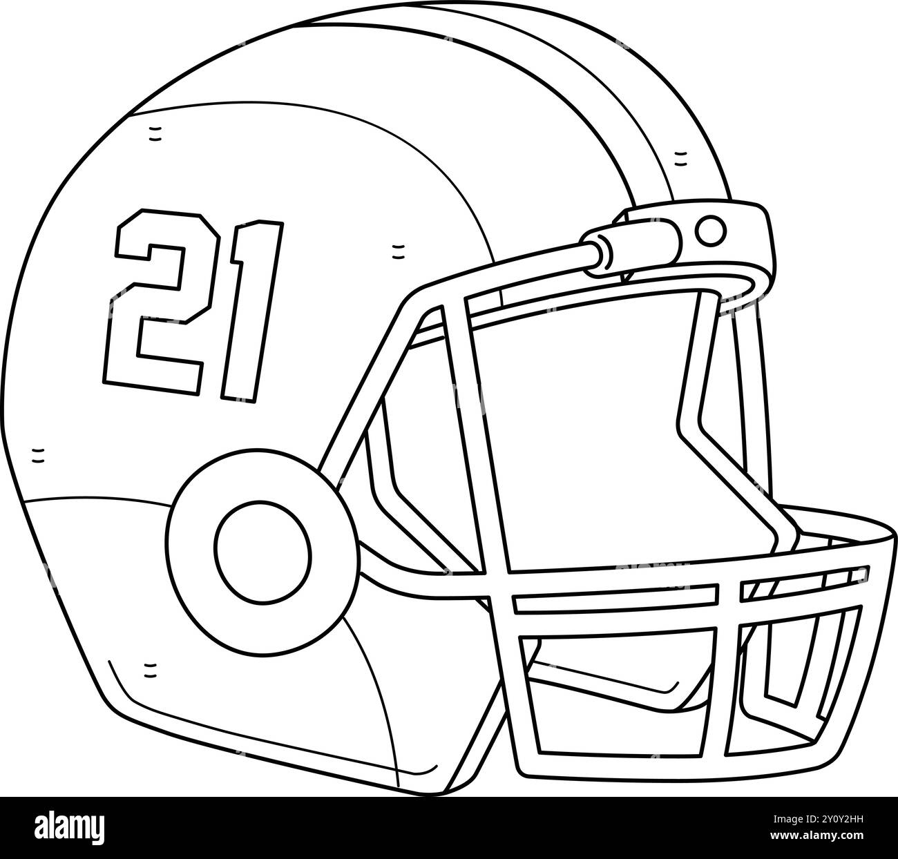 American Football Helmet Isolated Coloring Page Stock Vector Image Art Alamy