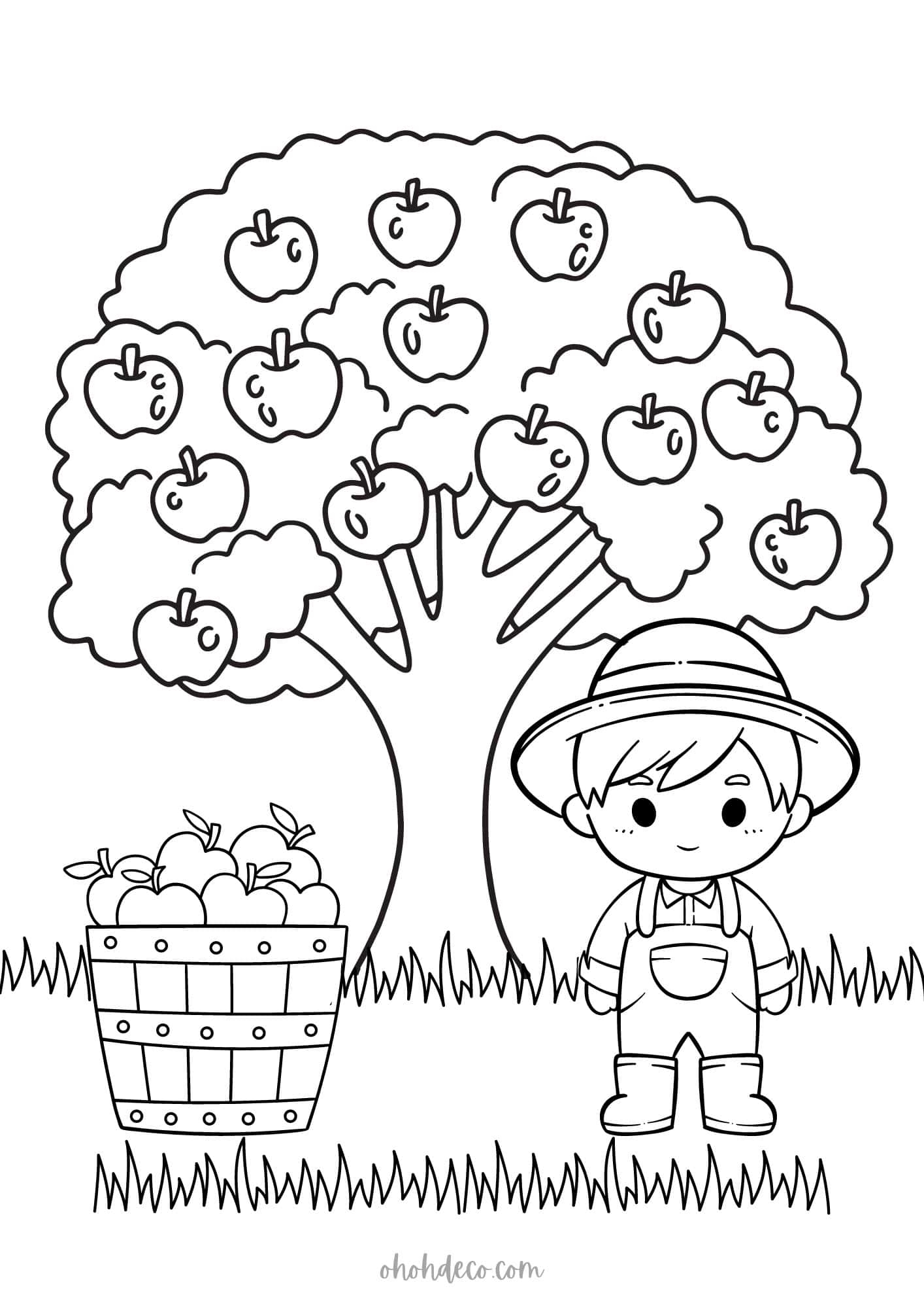 Apple Tree Coloring Page Ohoh Deco
