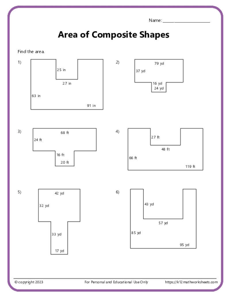 Area And Perimeter Of Composite Shapes K12 Math Worksheets Area And Perimeter Of Composite Shapes K12 Math Worksheets