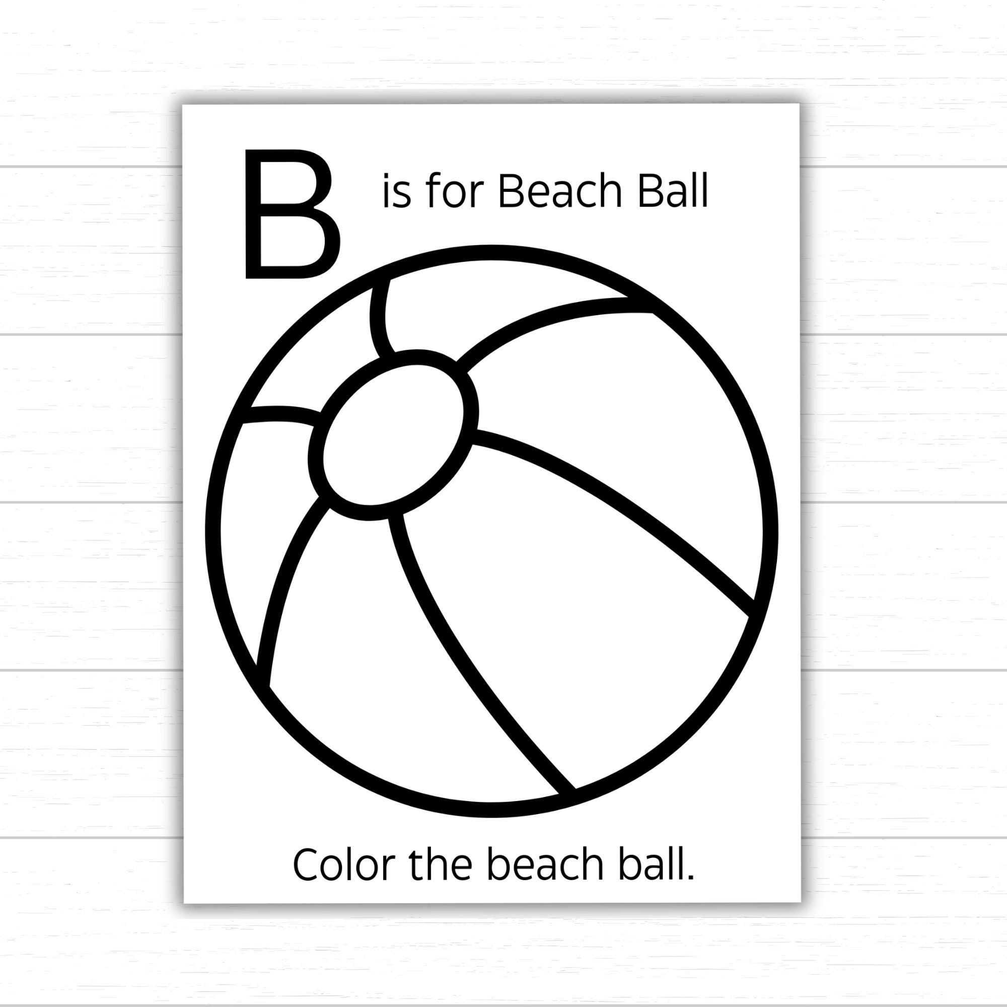Beach Ball Coloring Activity Pack Summer Printables digital Download Etsy