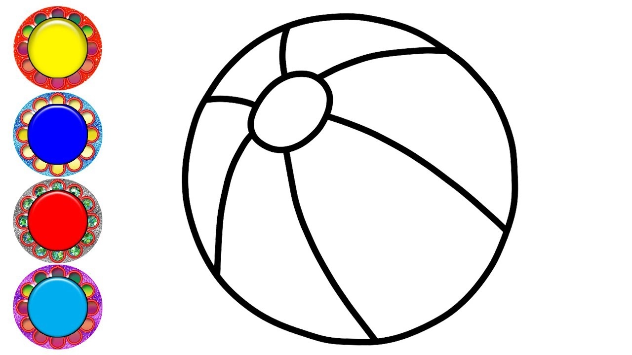 Beach Ball Drawing And Coloring Pages Learn Colors For Kids Mirza Colors Kids YouTube