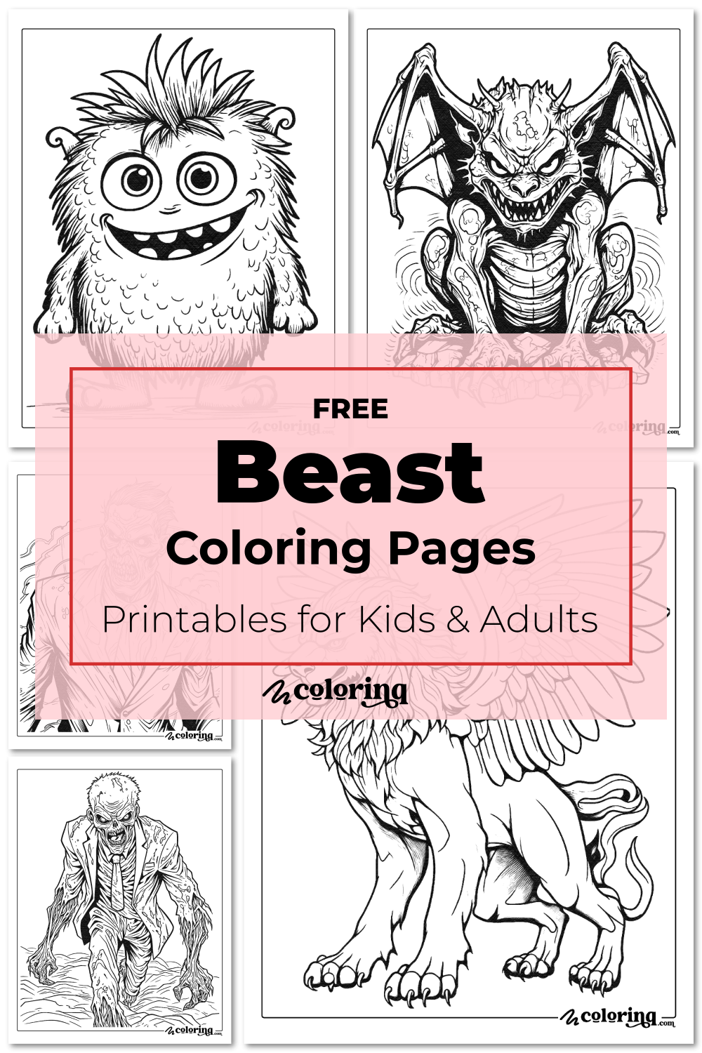 Beast Coloring Pages 31 Free Printables For Kids Adults Beast Coloring Pages 31 Free Printables For Kids Adults