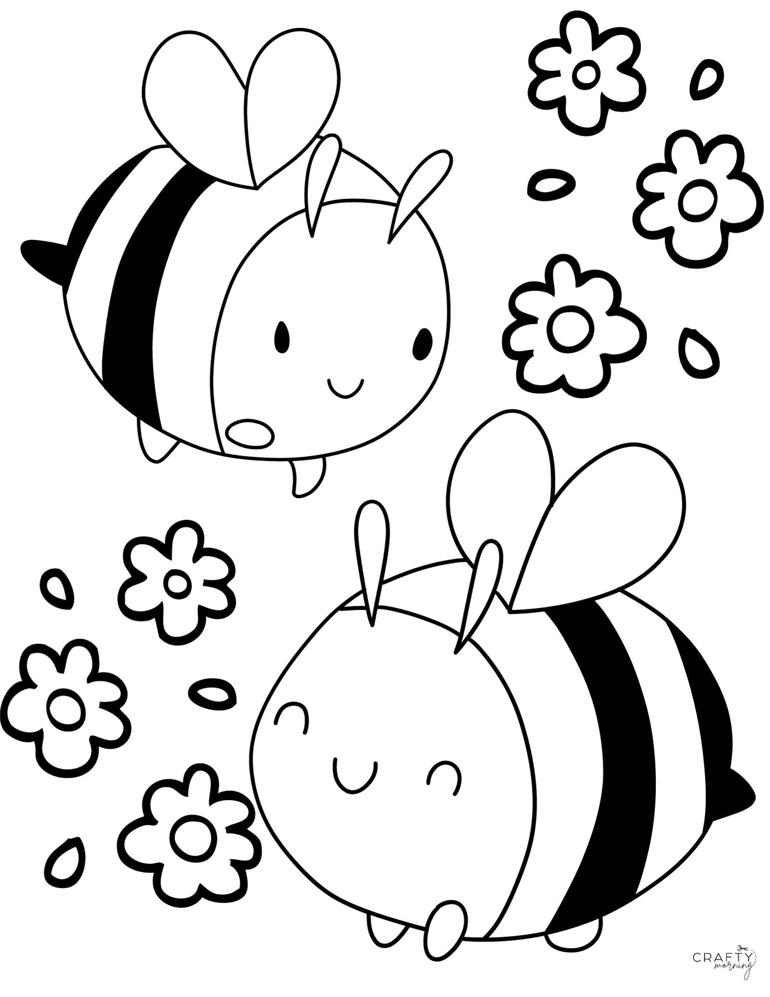 Bee Coloring Pages To Print Crafty Morning