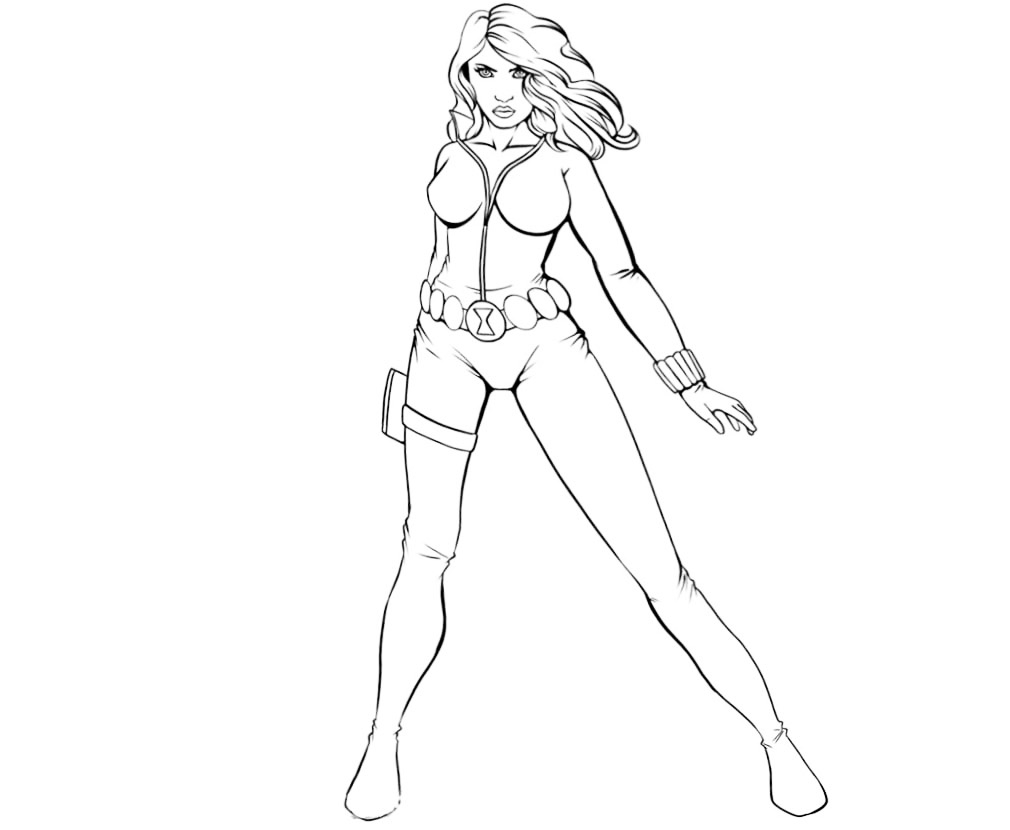 black widow avengers coloring pages