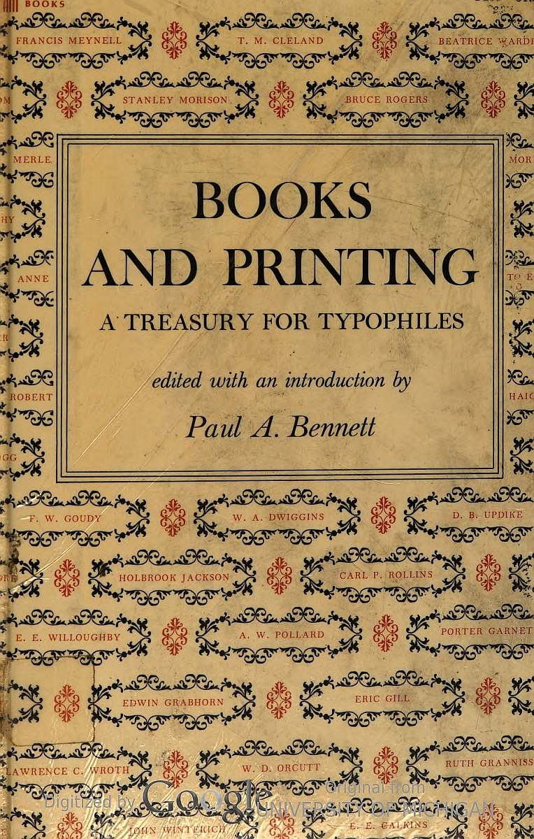 Books And Printing By Paul A Bennett editor A Project Gutenberg EBook Books And Printing By Paul A Bennett editor A Project Gutenberg EBook