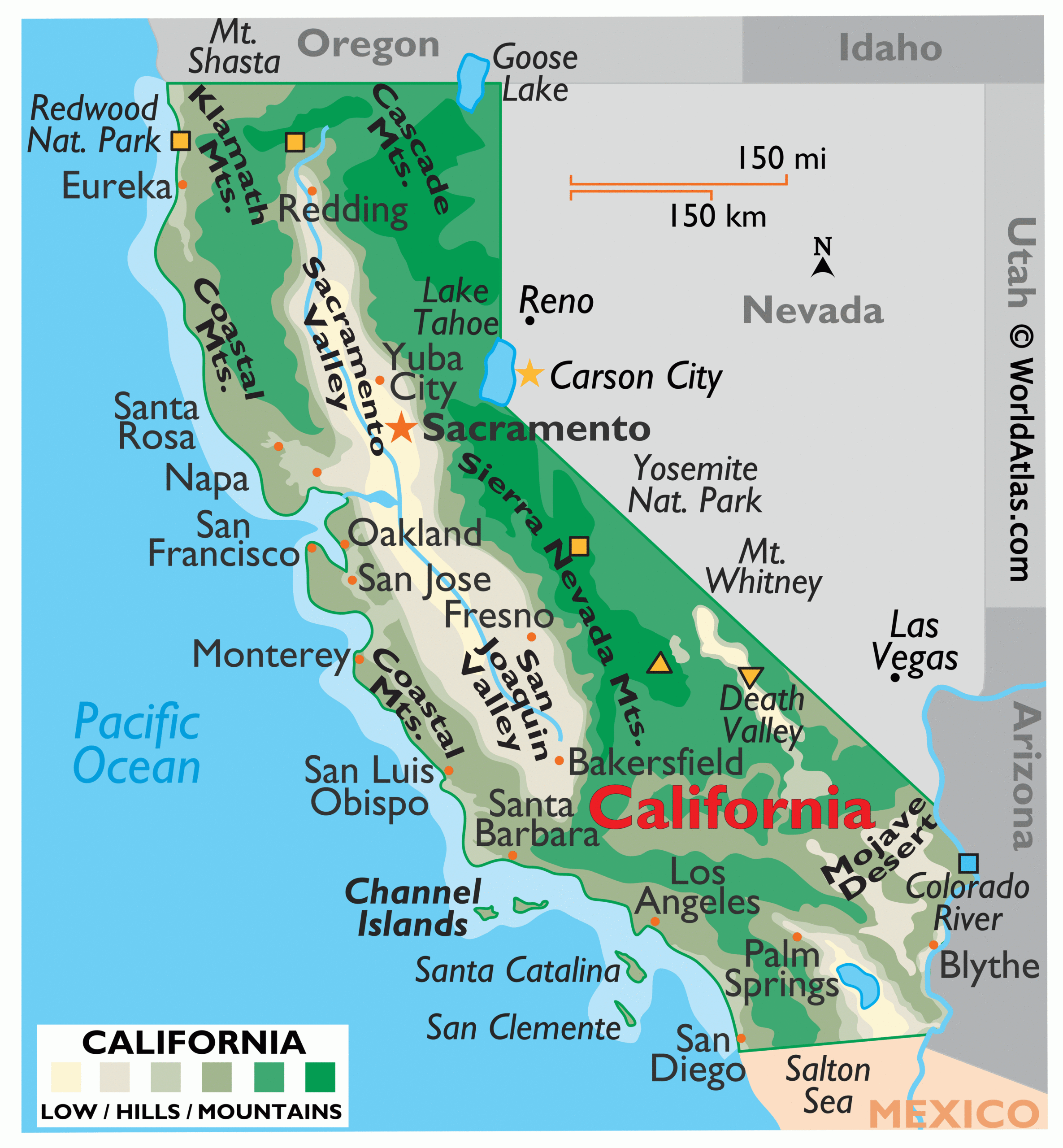 california physical geography map california physical geography map