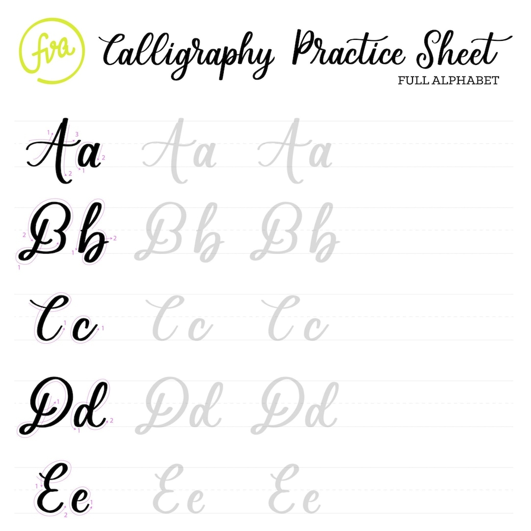 practice sheets for calligraphy
