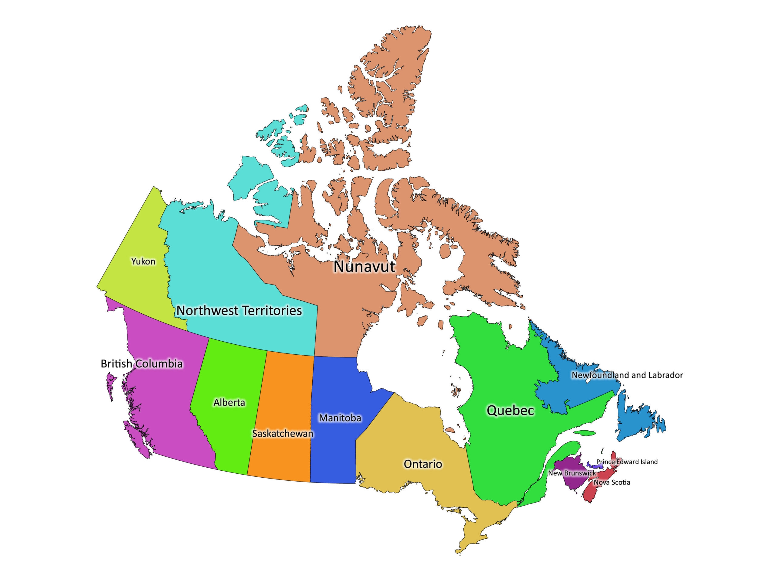 Canada Labeled Map Labeled Maps