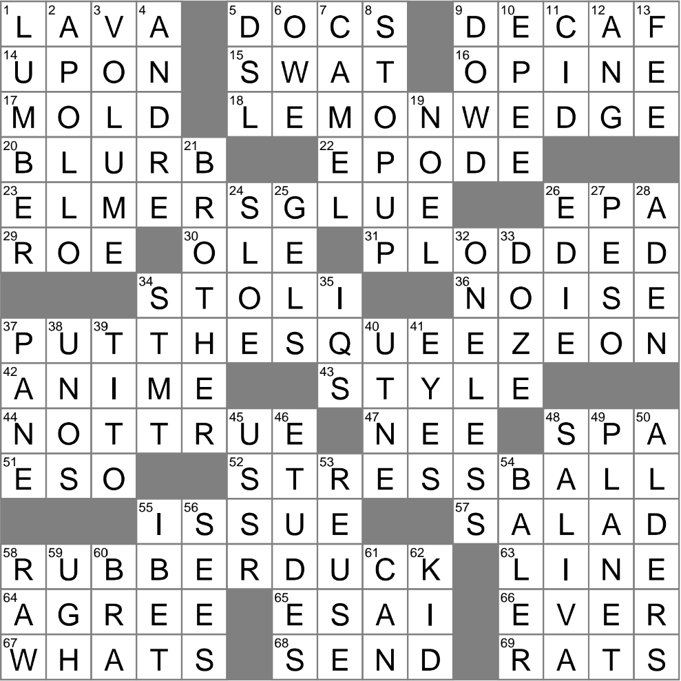 lyric poem crossword clue