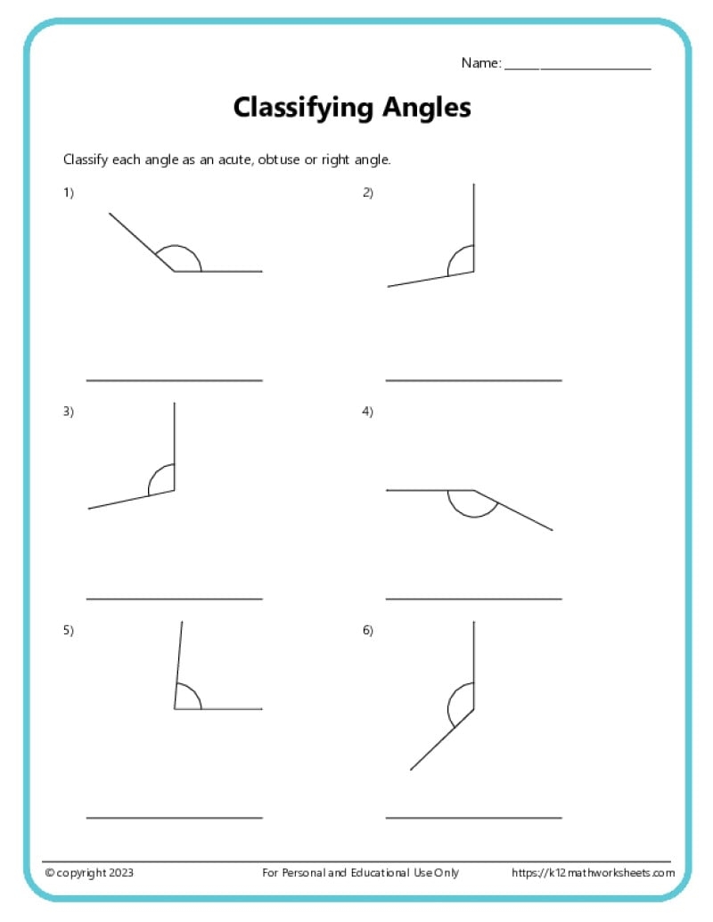 Classify And Measure Angles K12 Math Worksheets Classify And Measure Angles K12 Math Worksheets