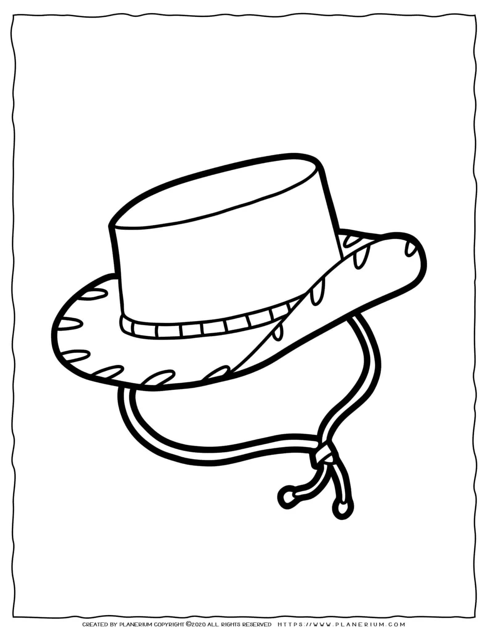 coloring page of cowboy hat