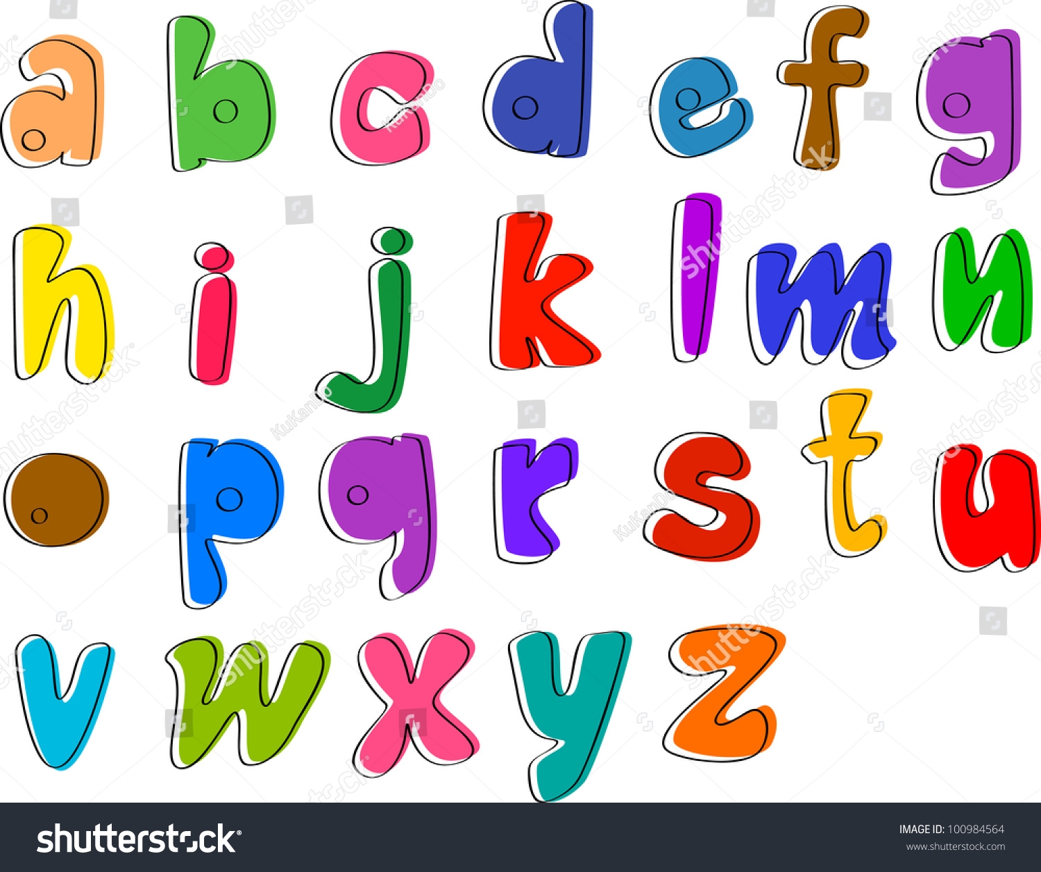 Colorful Hand Written Abc Lowercase Letters Stock Vector Royalty Free 100984564 Shutterstock Colorful Hand Written Abc Lowercase Letters Stock Vector Royalty Free 100984564 Shutterstock