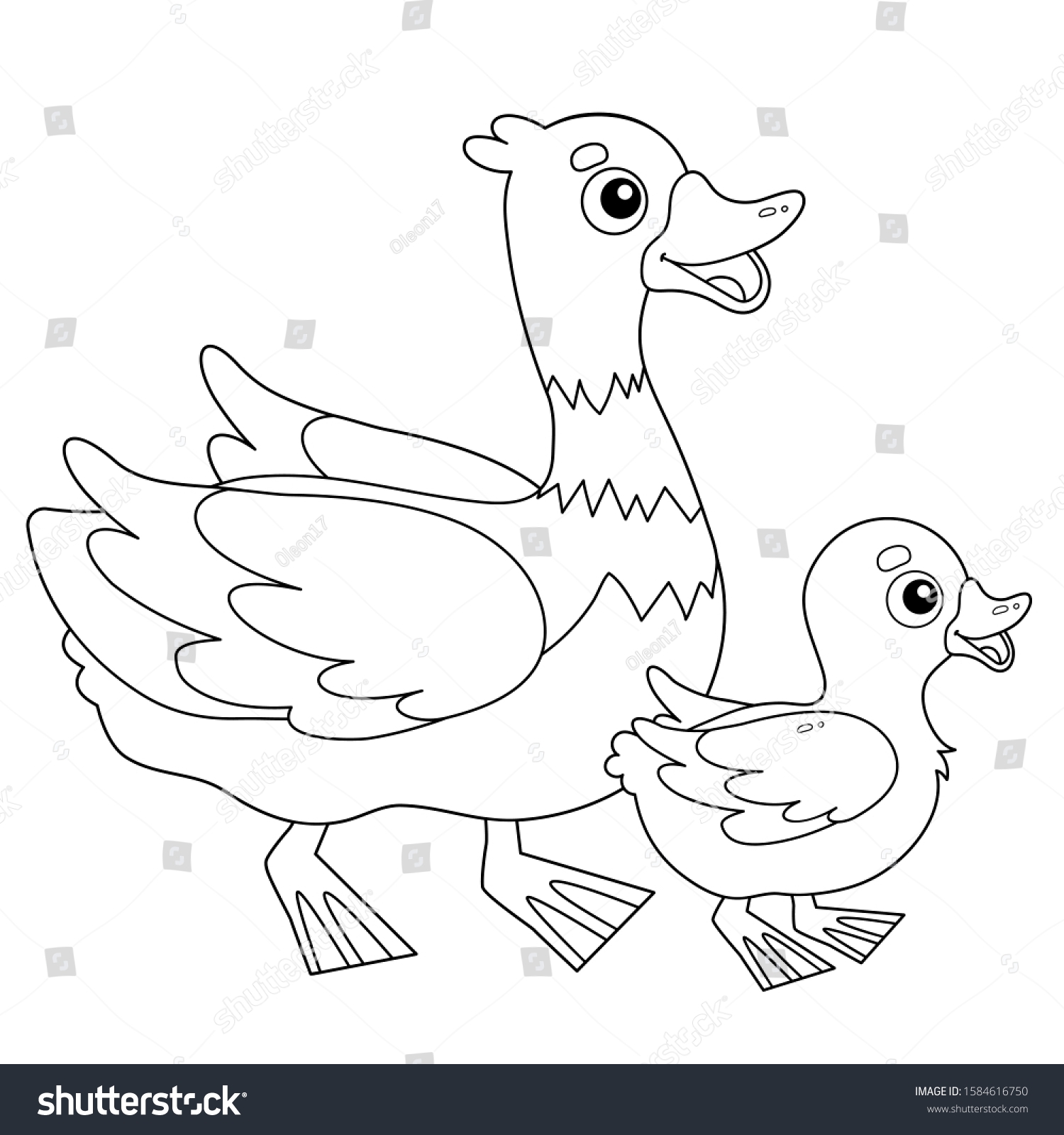 duck and duckling coloring pages