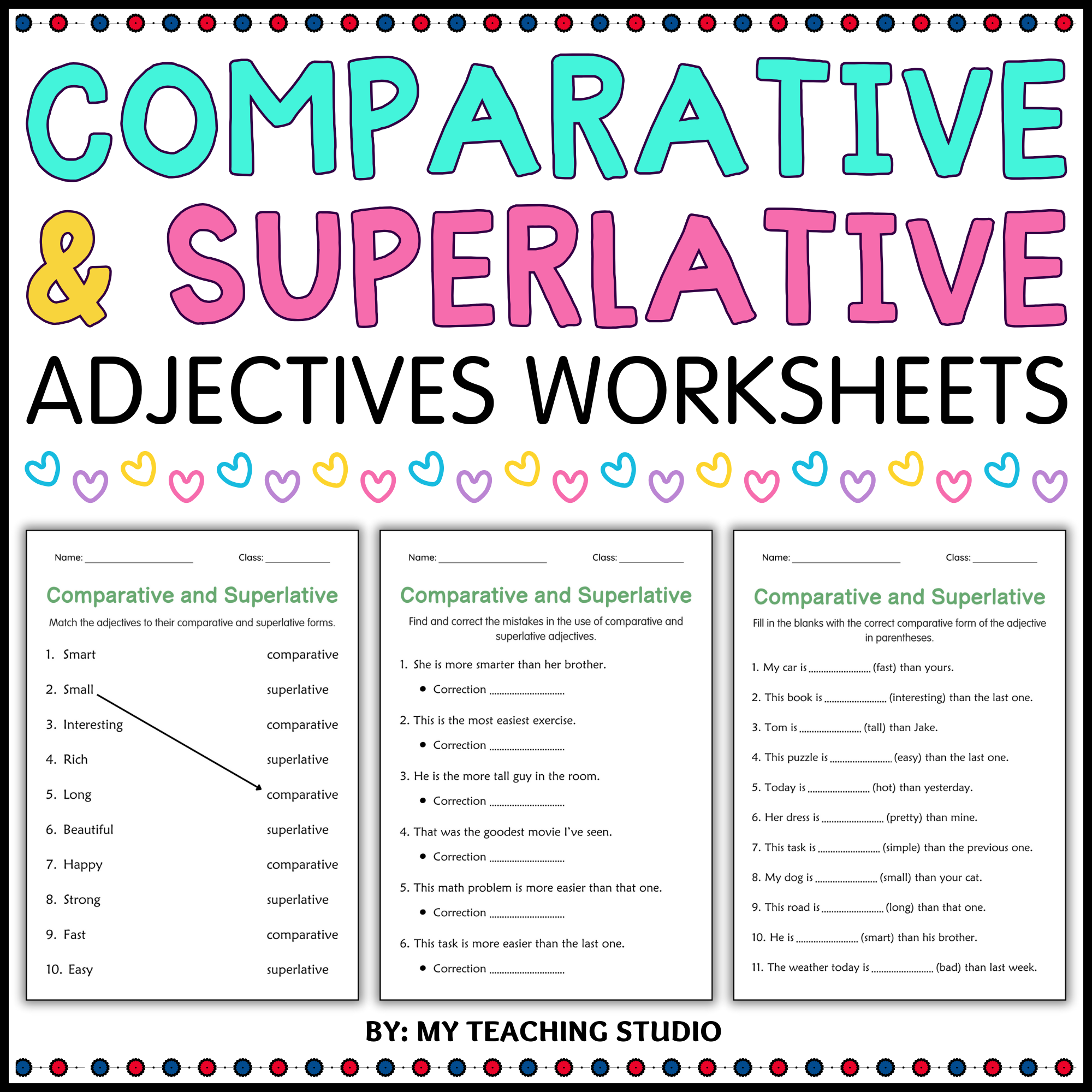 Comparative And Superlative Adjectives Grammar Worksheets For Grade 3 Made By Teachers Comparative And Superlative Adjectives Grammar Worksheets For Grade 3 Made By Teachers