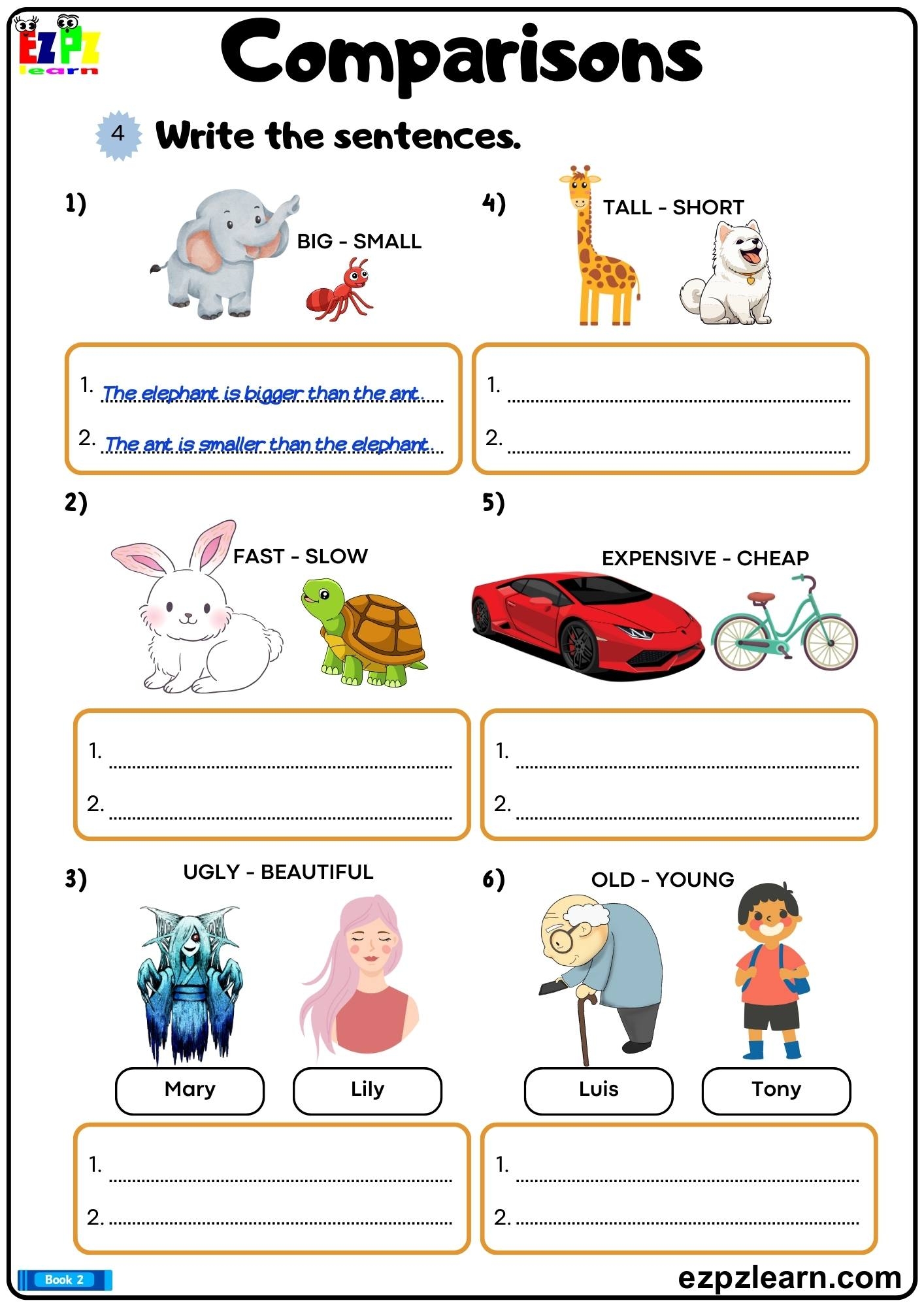 comparative and superlative adjectives worksheet
