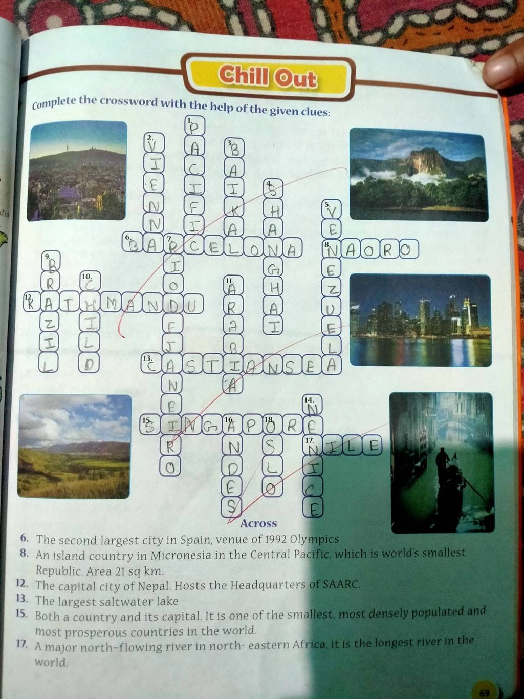 Complete The Crossword With The Help Of The Given Clues The Second Large Complete The Crossword With The Help Of The Given Clues The Second Large