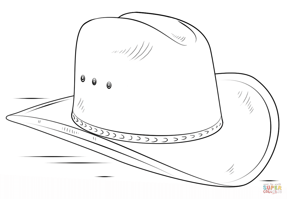 Cowboy Hat Coloring Page Free Printable