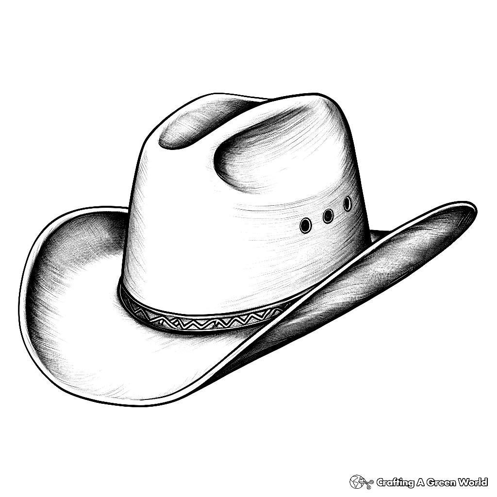 Cowboy Hat Coloring Pages Free Printable 