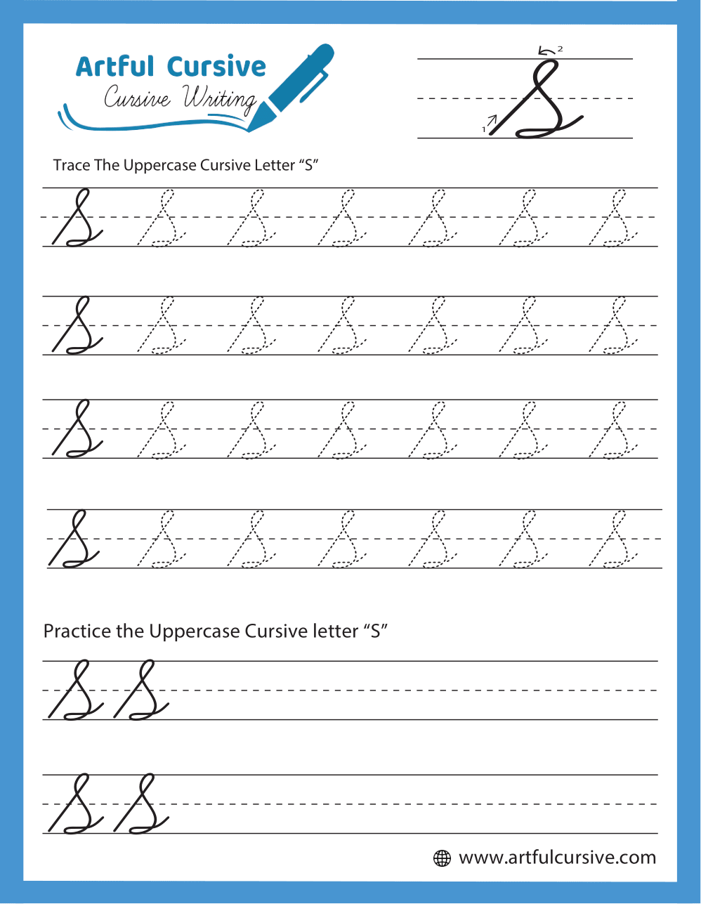 letter s in cursive letter s in cursive