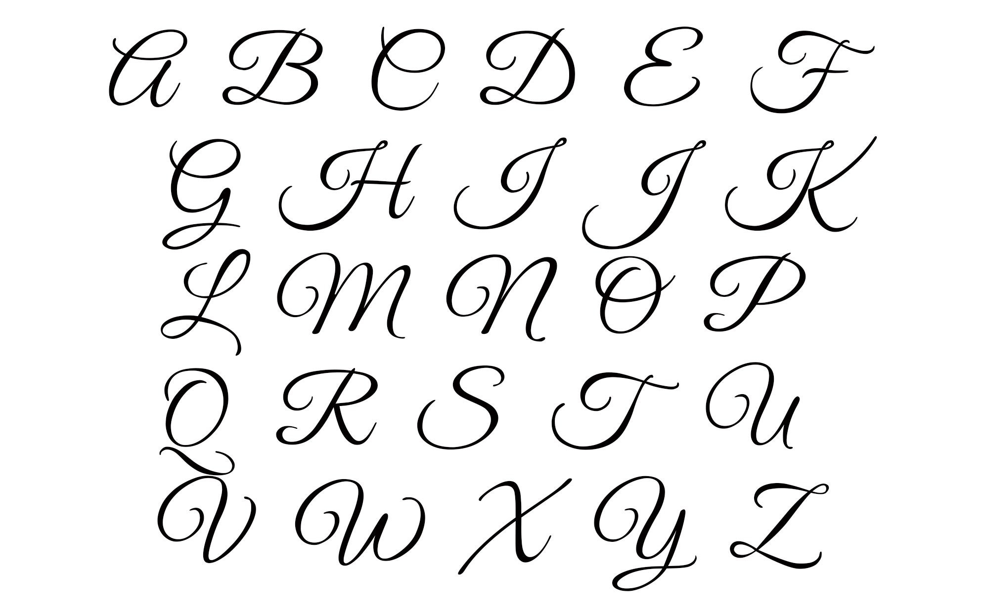 the abc in cursive